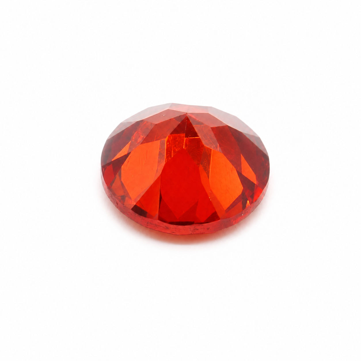 Cubic Zirconia (Orange Color) Round Faceted