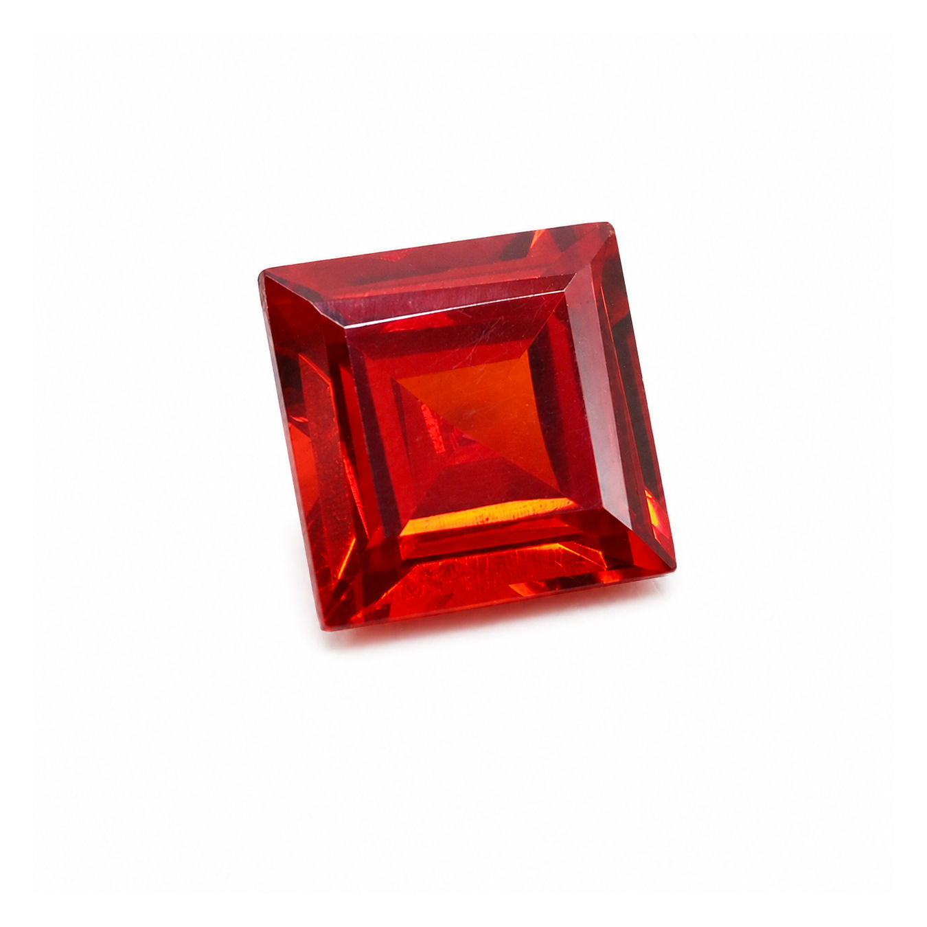 Cubic Zirconia (Orange Color) Square Faceted
