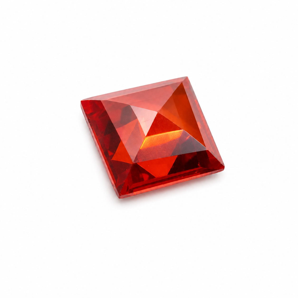 Cubic Zirconia (Orange Color) Square Faceted