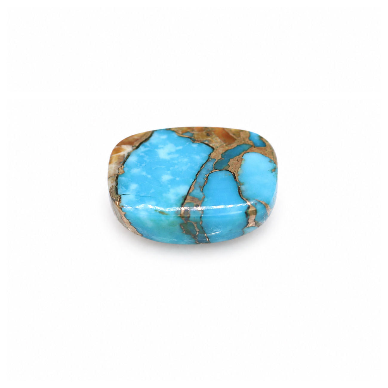 Oyster Copper Turquoise Elongated Cushion Cabochon