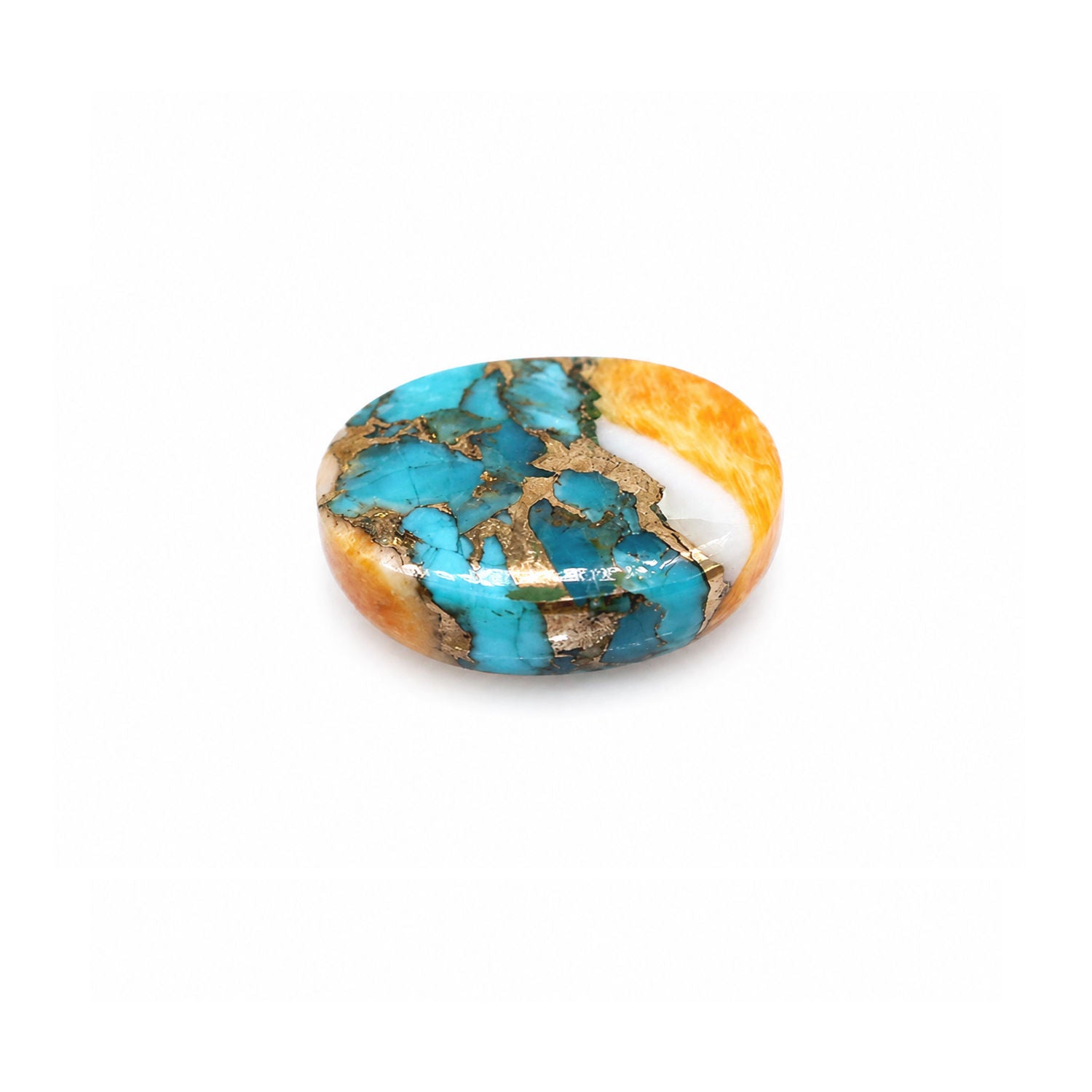 Oyster Copper Turquoise Oval Cabochon