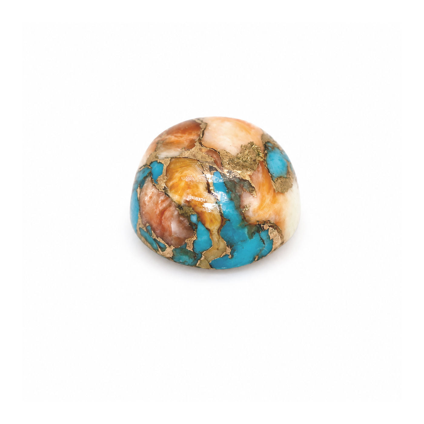 Oyster Copper Turquoise Round Cabochon