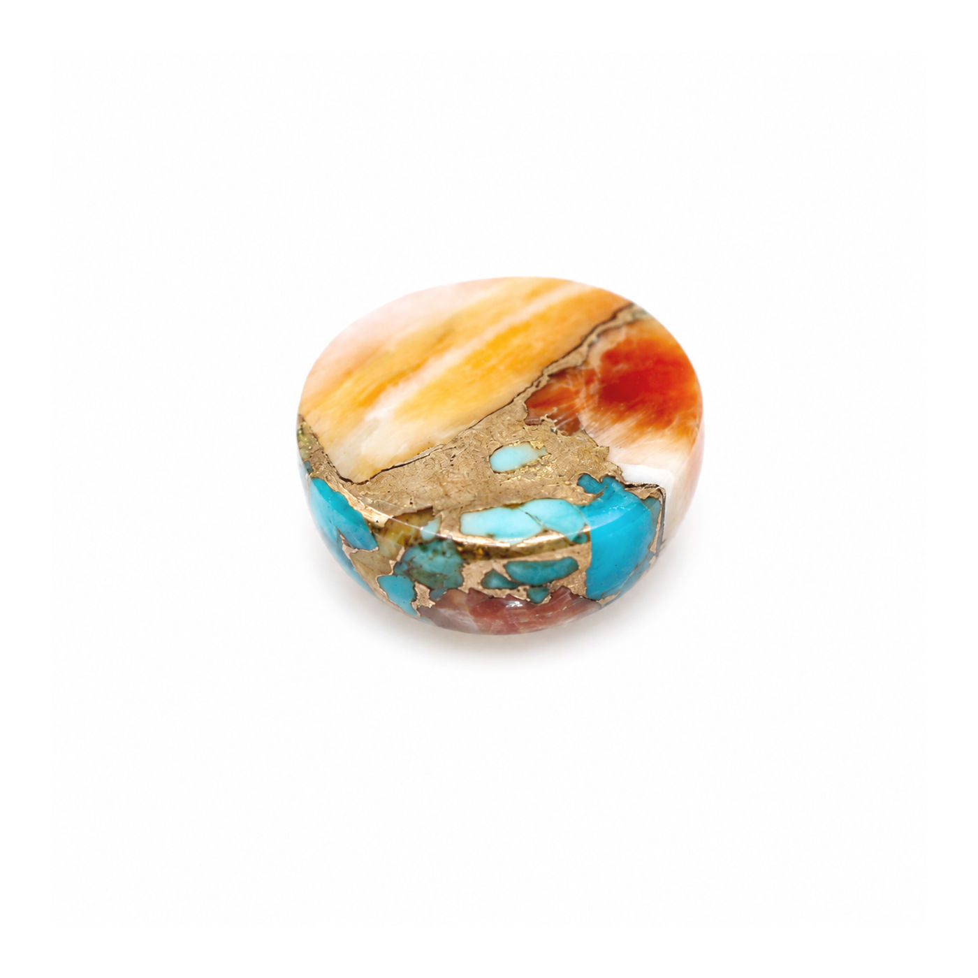 Oyster Copper Turquoise Round Cabochon