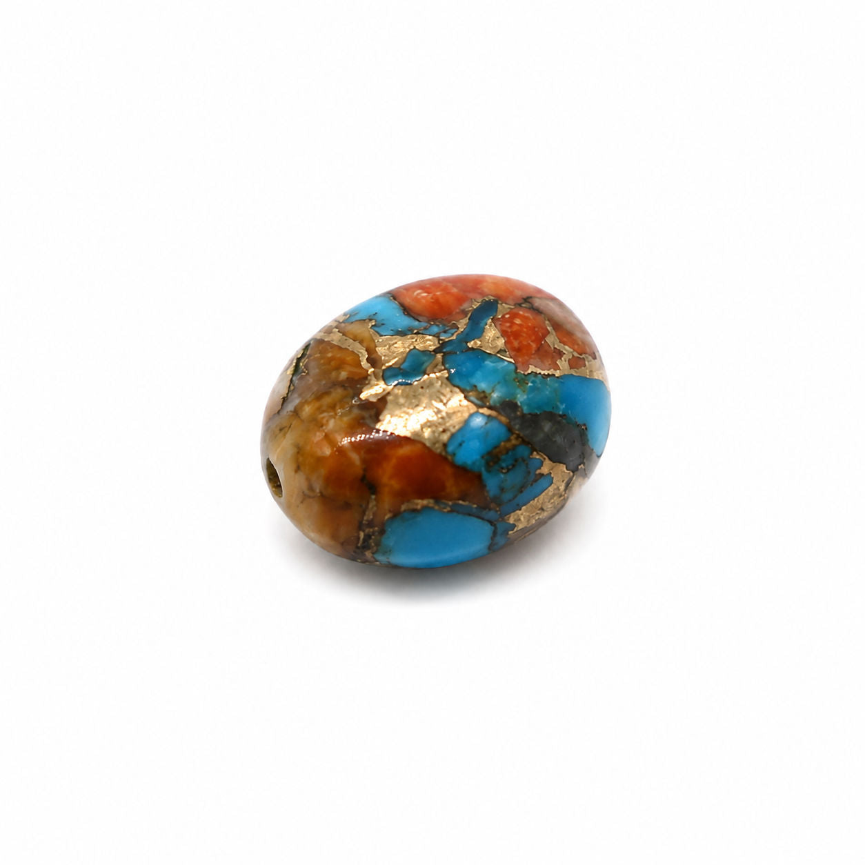 Oyster Copper Turquoise Smooth Oval (Full Drill)