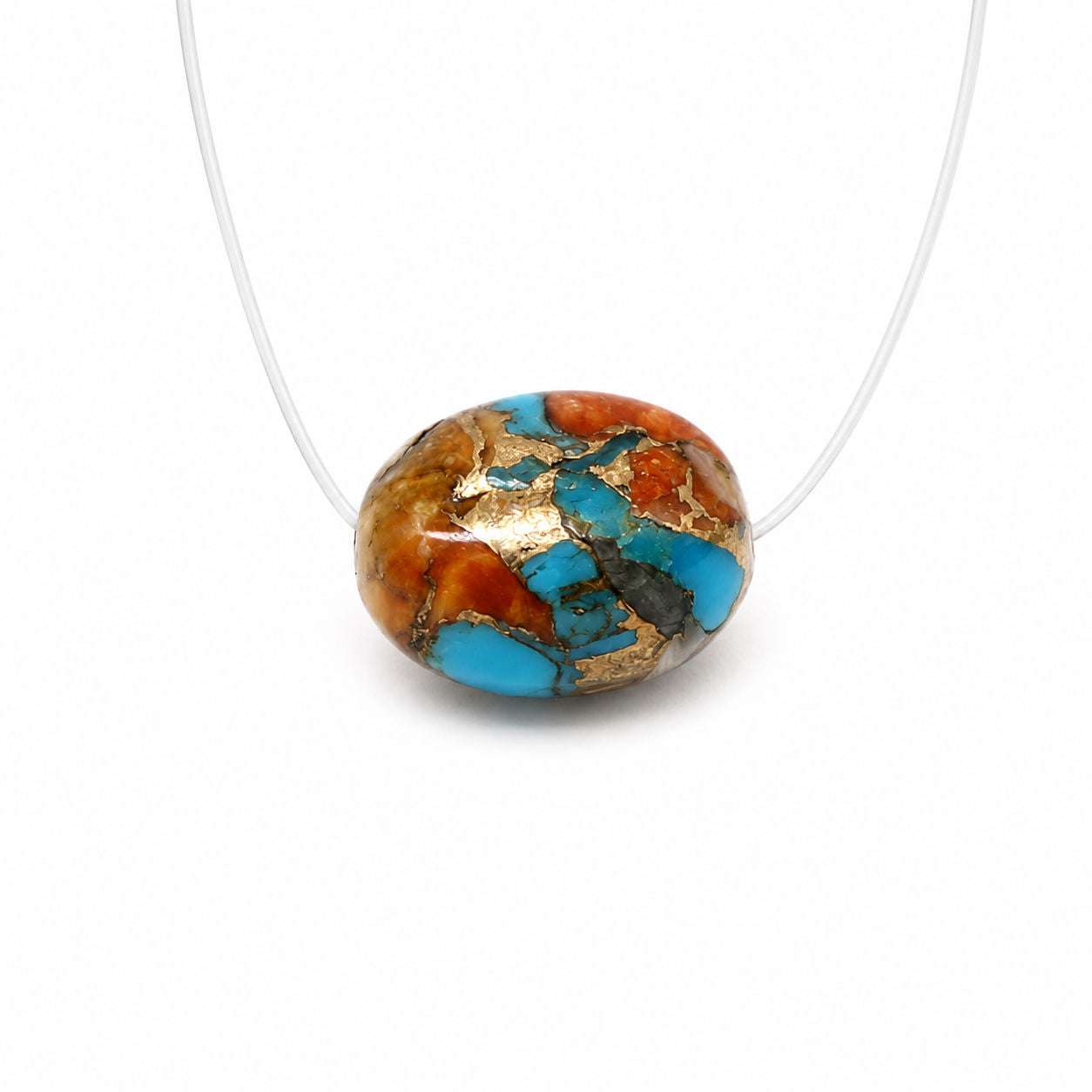 Oyster Copper Turquoise Smooth Oval (Full Drill)