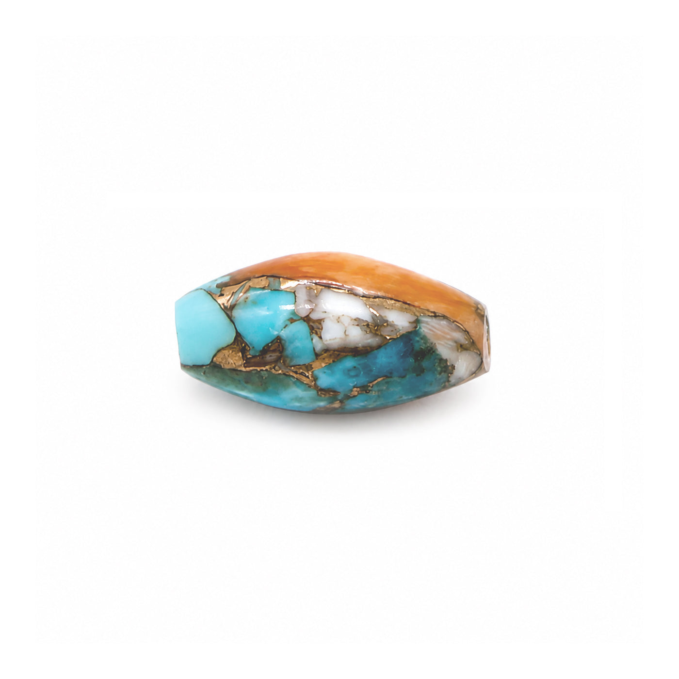 Oyster Copper Turquoise Smooth Rice (Full Drill)
