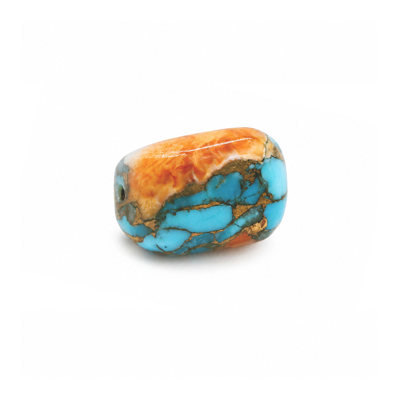 Oyster Copper Turquoise Smooth Tumbled (Full Drill)