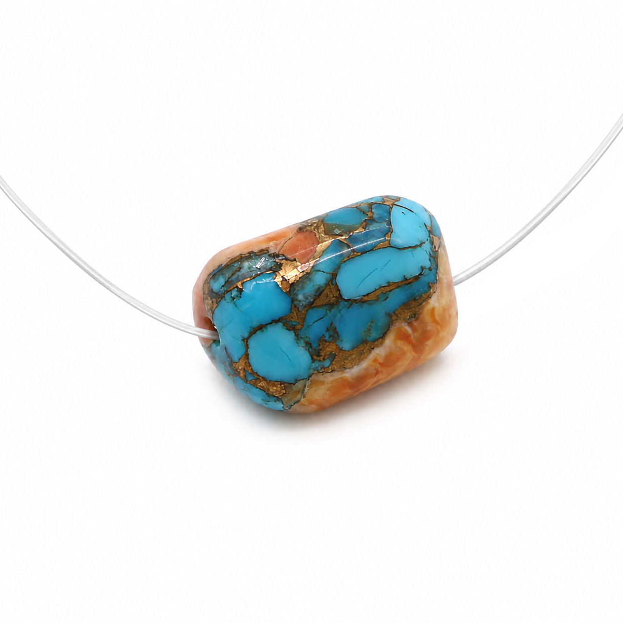 Oyster Copper Turquoise Smooth Tumbled (Full Drill)