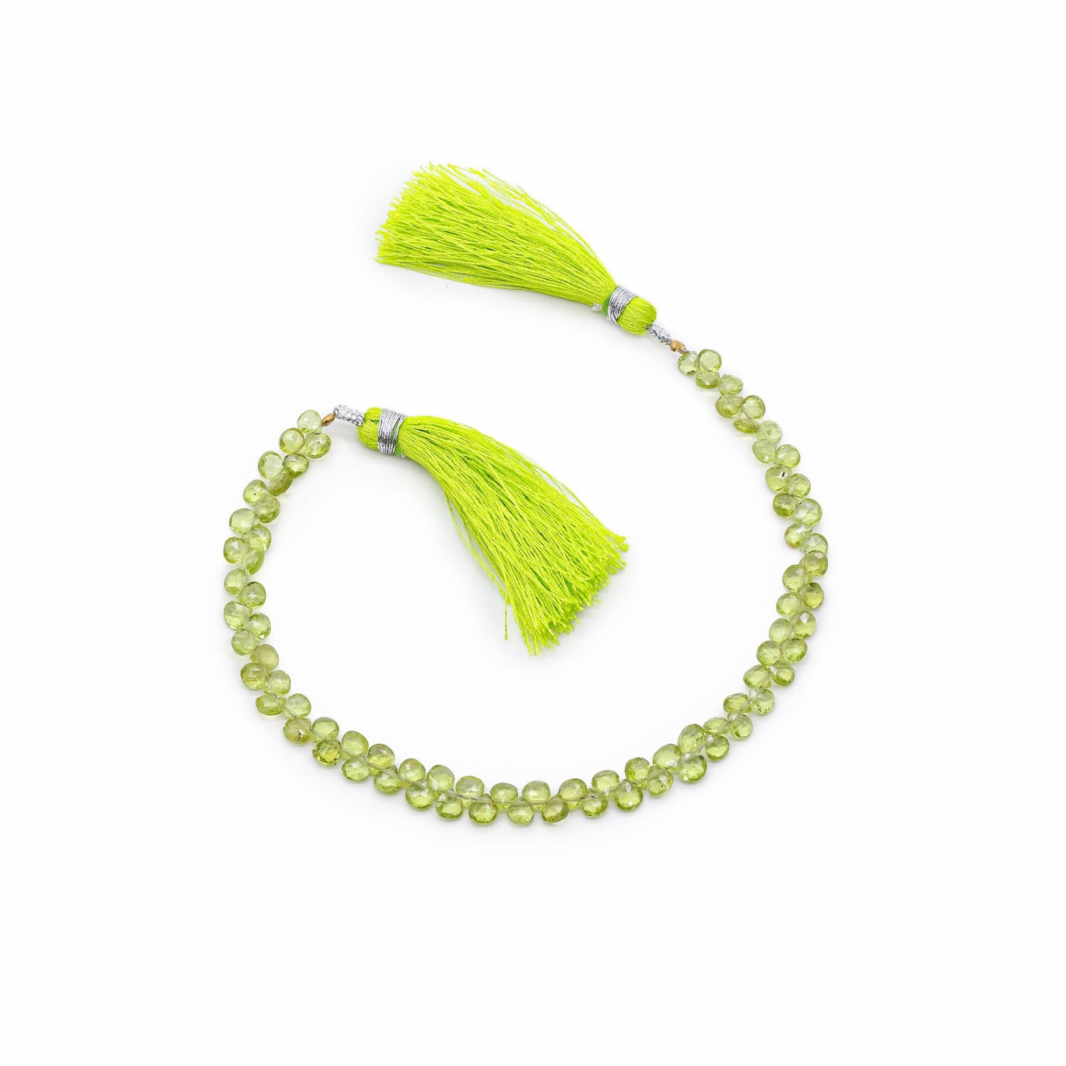 Peridot 4mm to 5mm Heart Shape Faceted Beads (8 Inch)