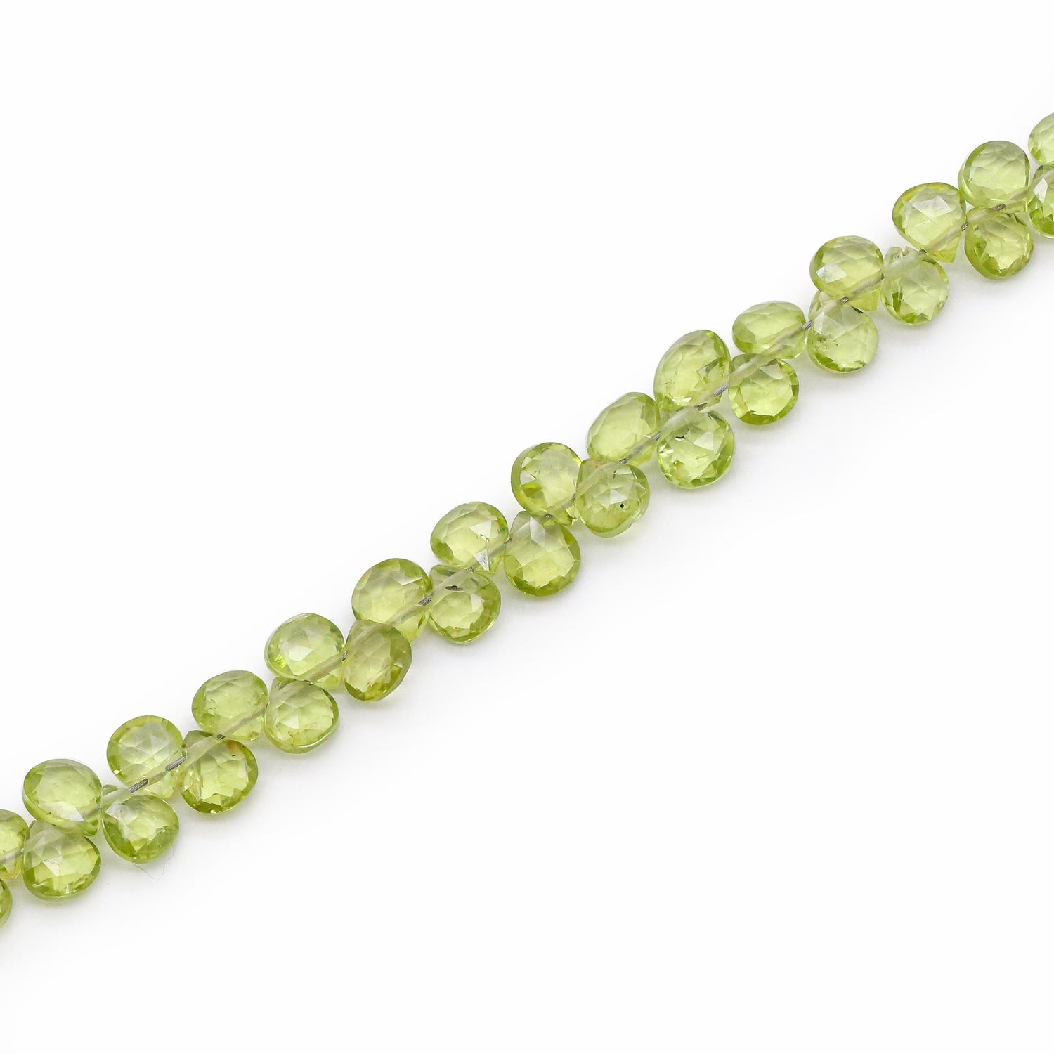 Peridot 4mm to 5mm Heart Shape Faceted Beads (8 Inch)