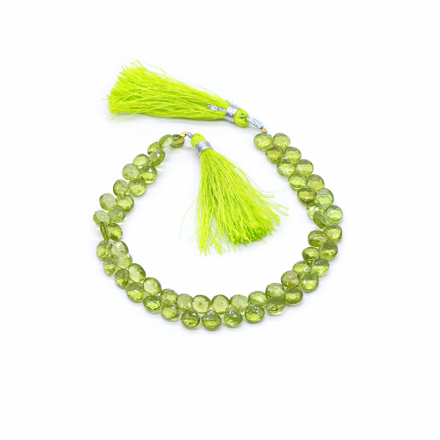 Peridot 4.50mm to 7.50mm Heart Shape Faceted Beads (8 Inch)