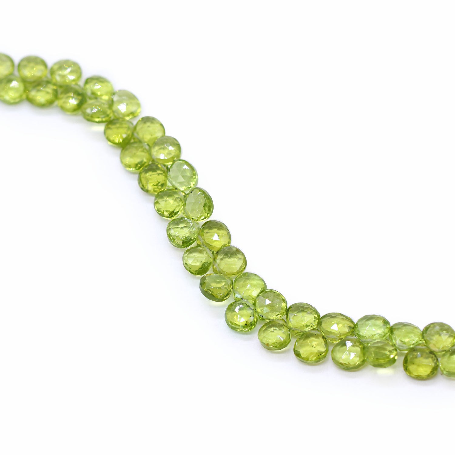 Peridot 4.50mm to 7.50mm Heart Shape Faceted Beads (8 Inch)