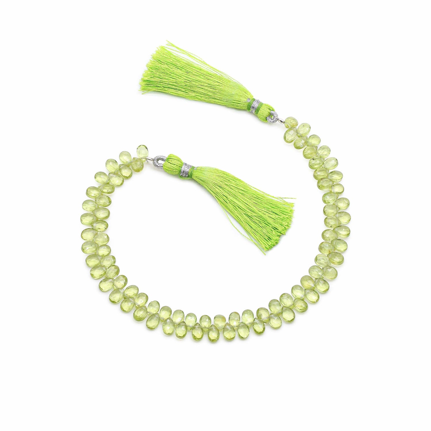 Peridot 6x4mm Pear Faceted Beads (8 Inch)