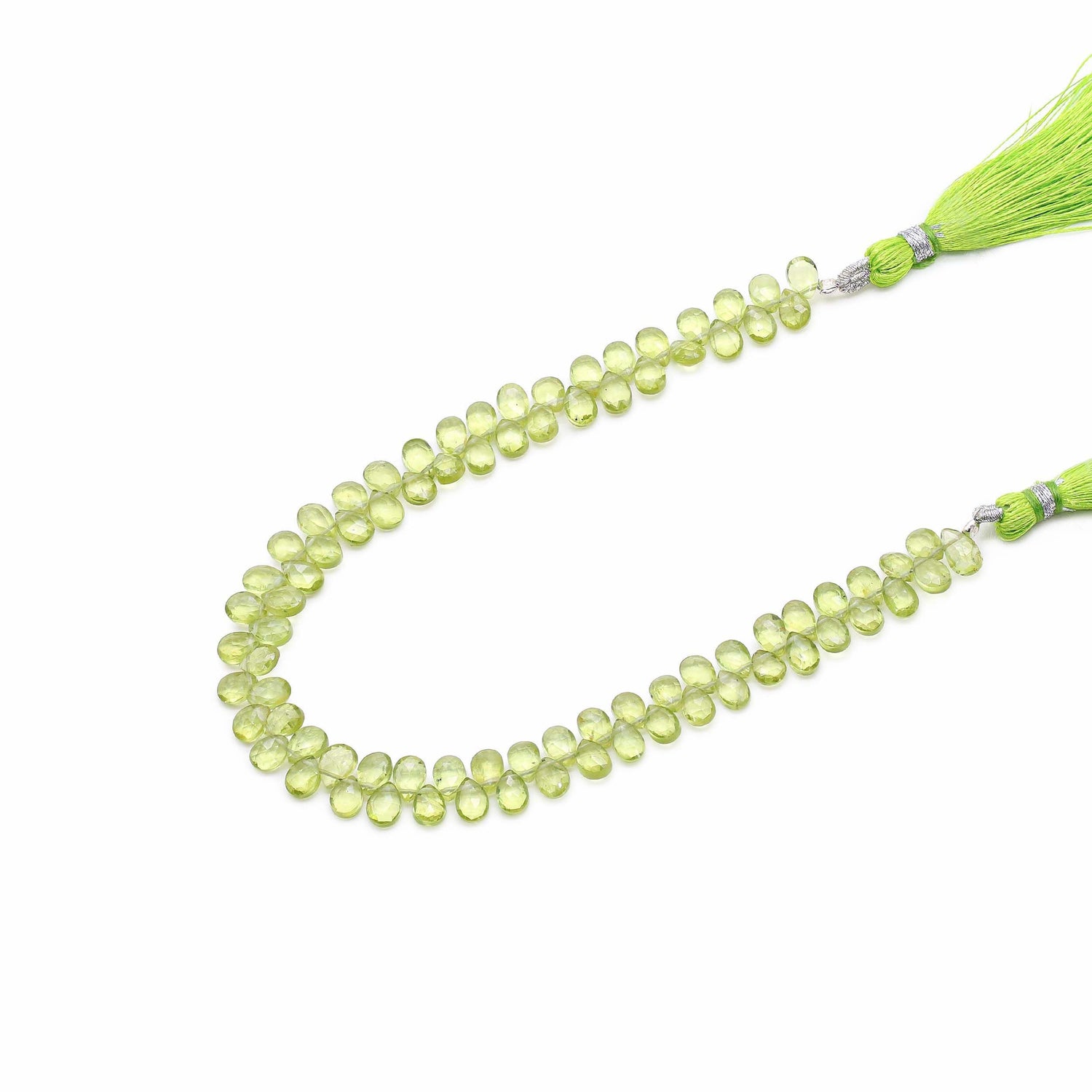 Peridot 6x4mm Pear Faceted Beads (8 Inch)
