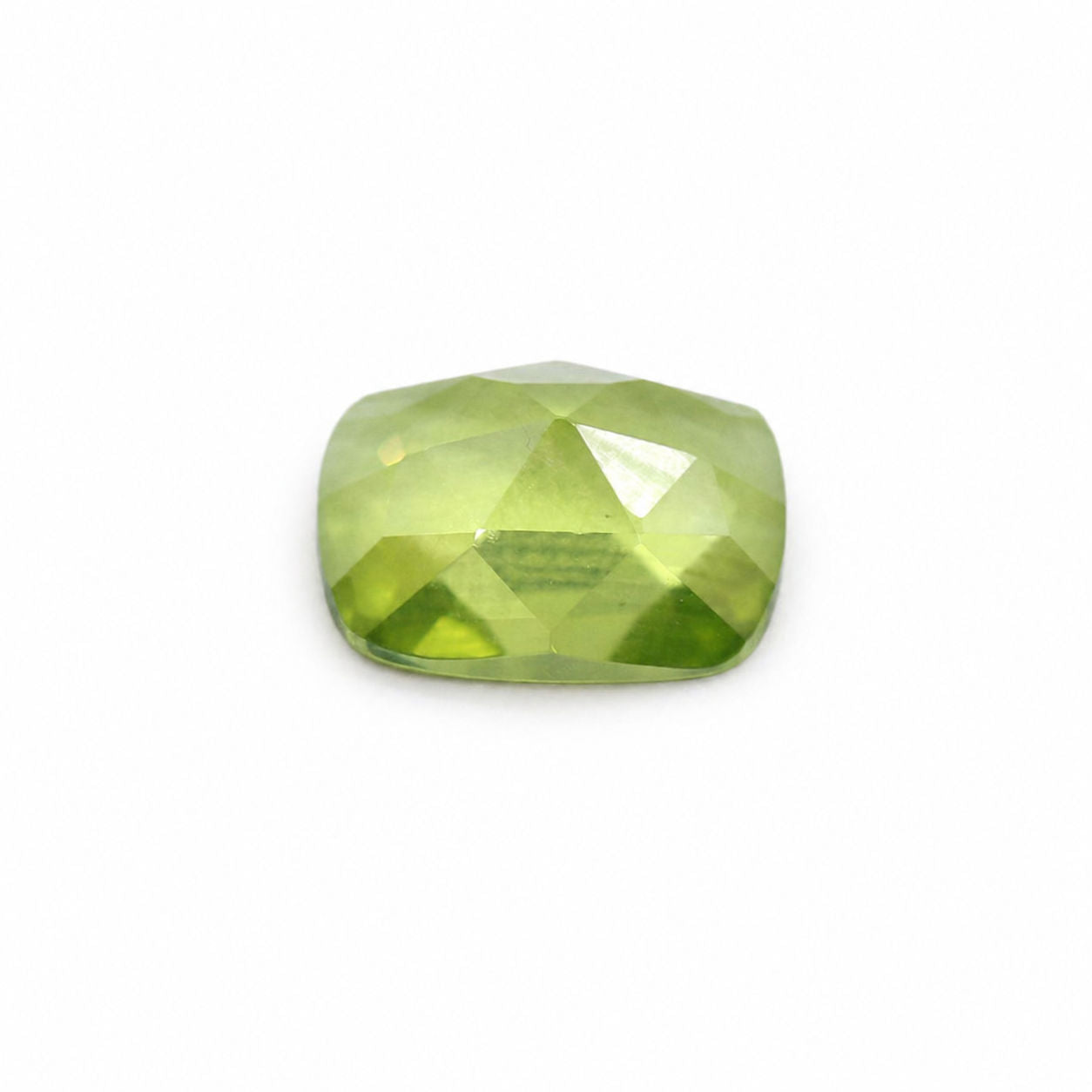 Peridot Elongated Cushion Rose Cut Faceted Cab