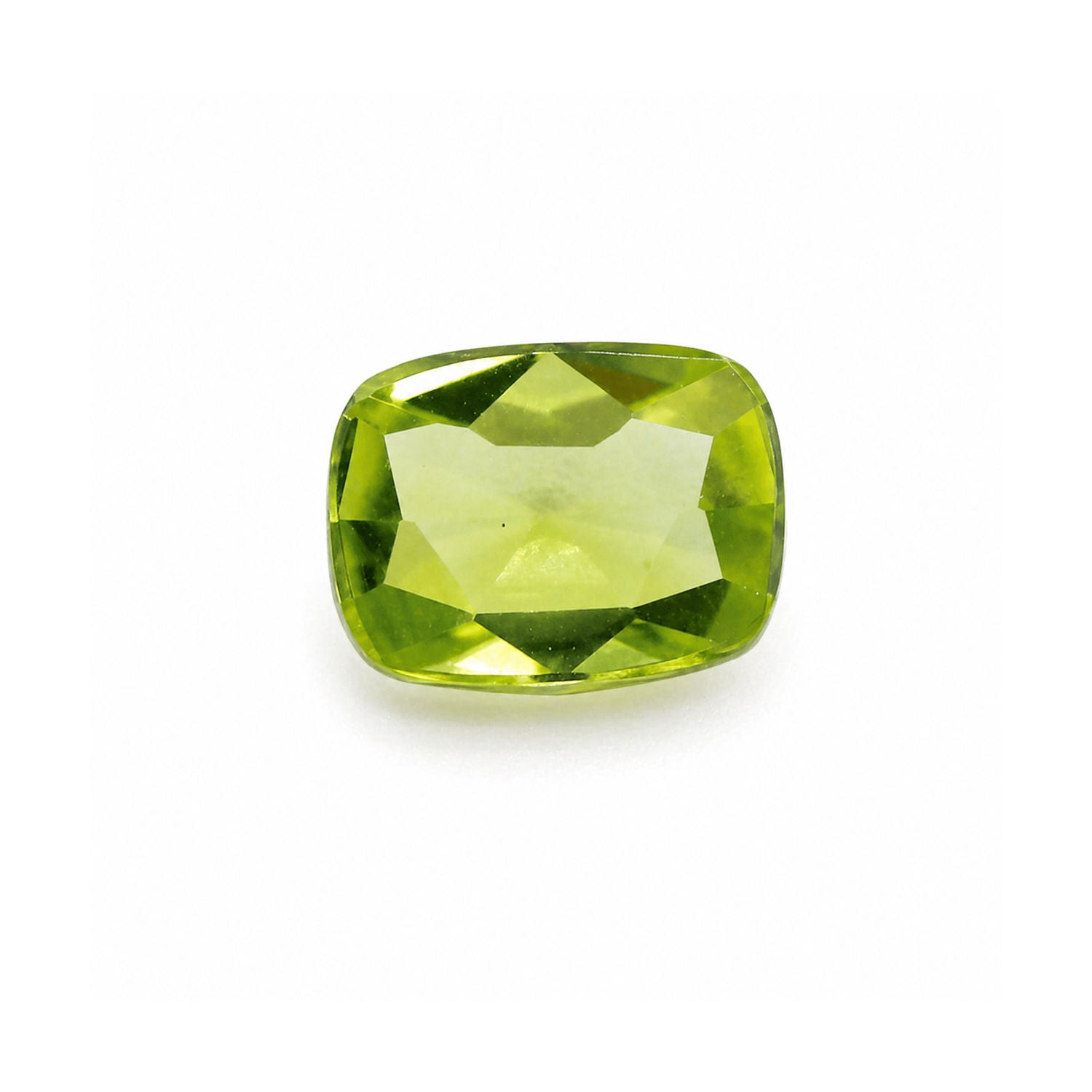 Peridot Elongated Cushion Rose Cut Faceted Cab