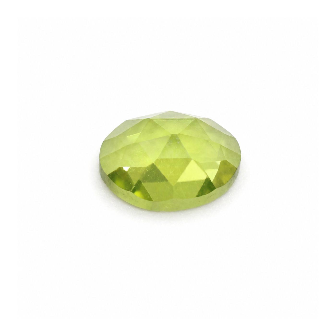 Peridot Oval Rose Cut Faceted Cab