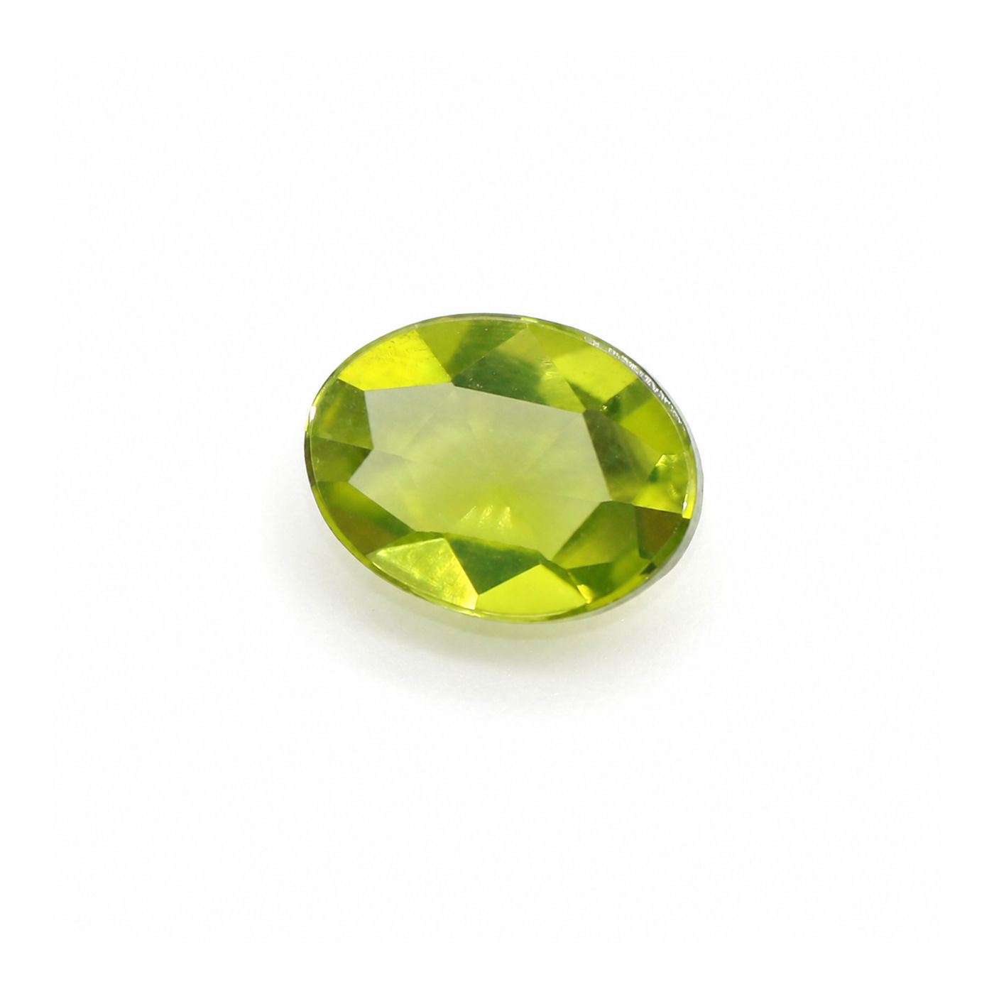 Peridot Oval Rose Cut Faceted Cab