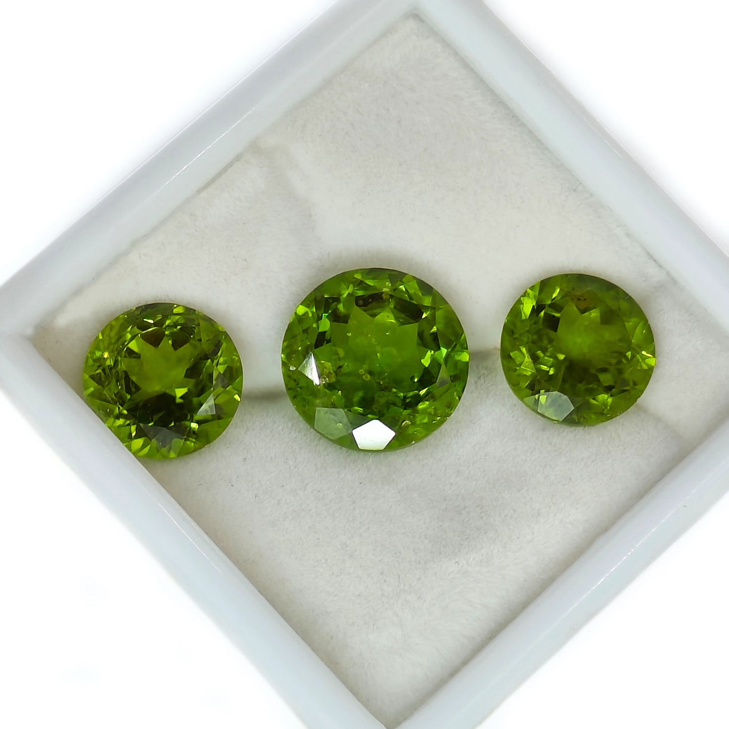 Peridot 12.50mm and 15mm Round Faceted