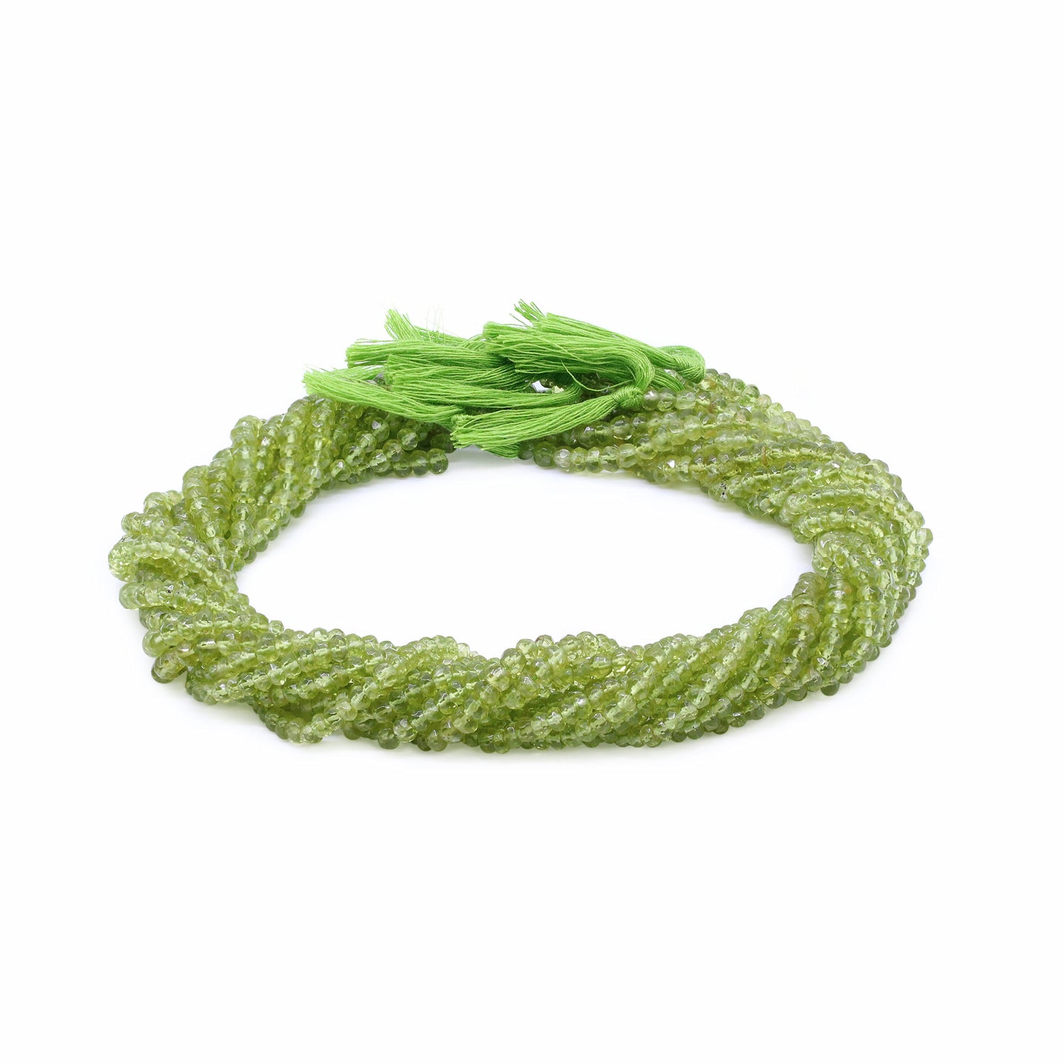 Peridot 4mm to 4.50mm Rondelle Faceted Beads (14 Inch)
