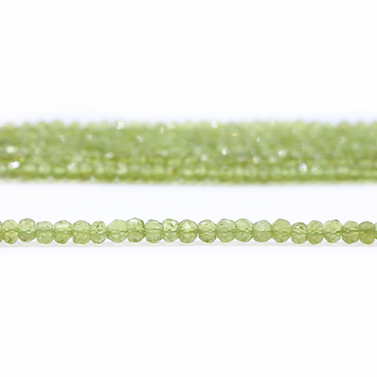 Peridot 4mm to 4.50mm Rondelle Faceted Beads (14 Inch)