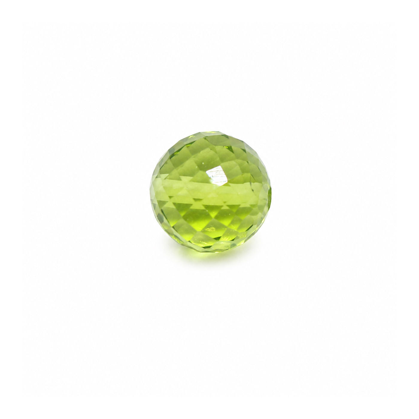 Peridot Faceted Round Balls (Full Drill)
