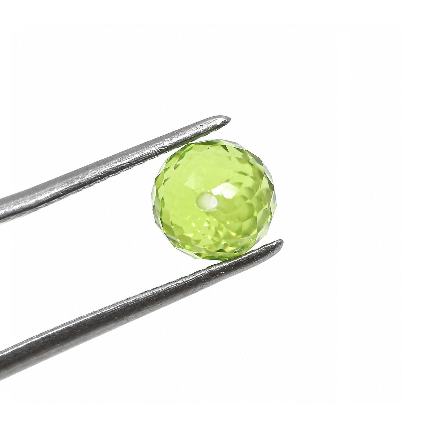Peridot Faceted Round Balls (Full Drill)