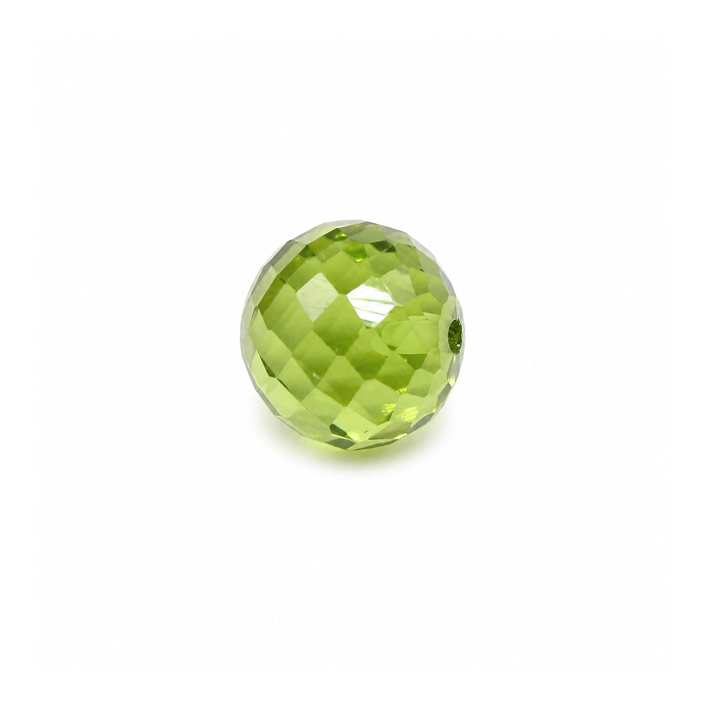 Peridot Faceted Round Balls (Half Drill)