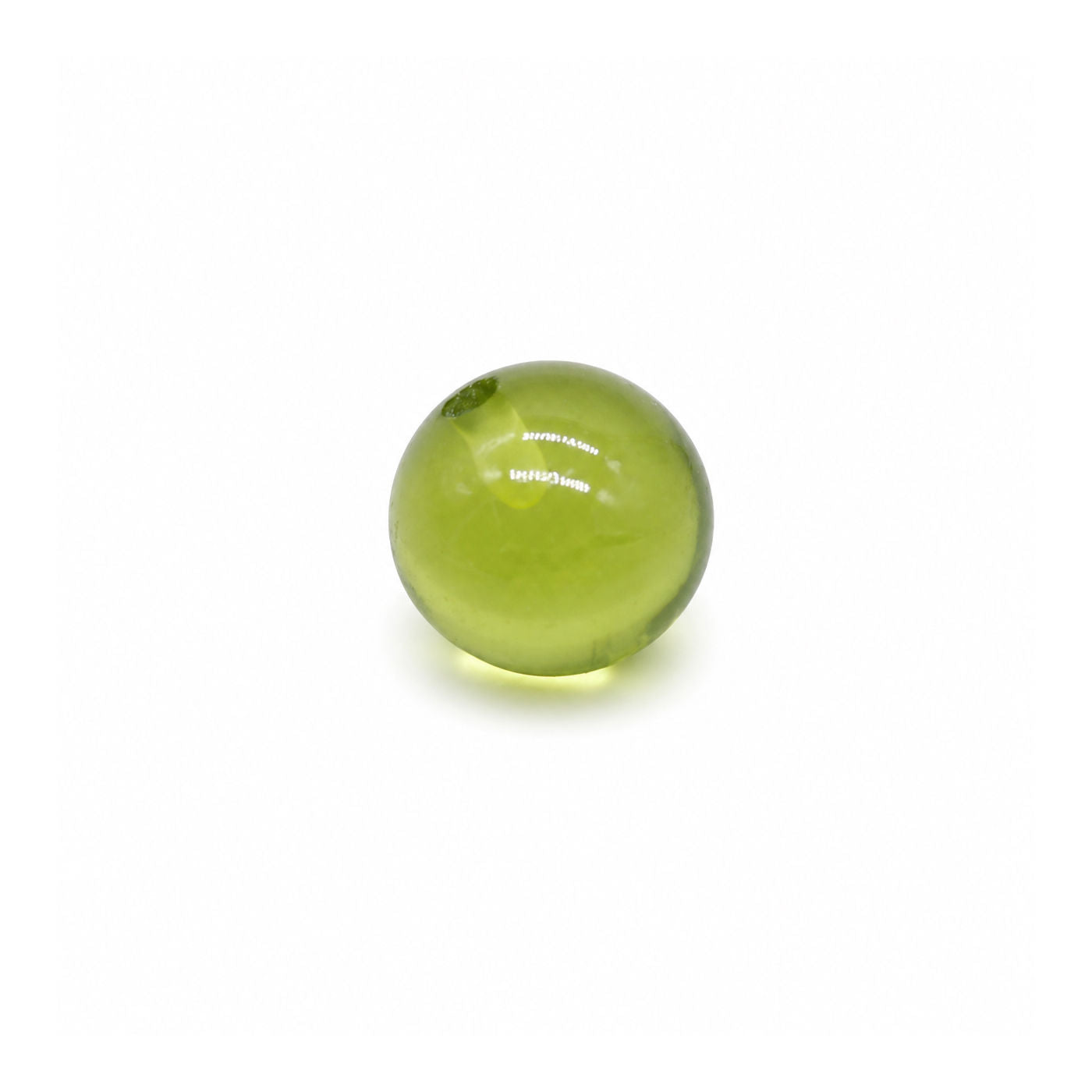 Peridot Smooth Round Balls (Half Drill)