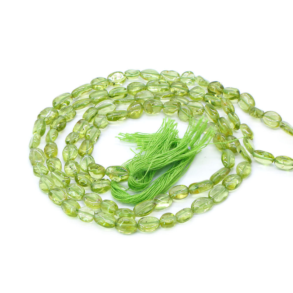 Peridot 5x4mm to 9x6mm Oval Smooth Beads (14 Inch)