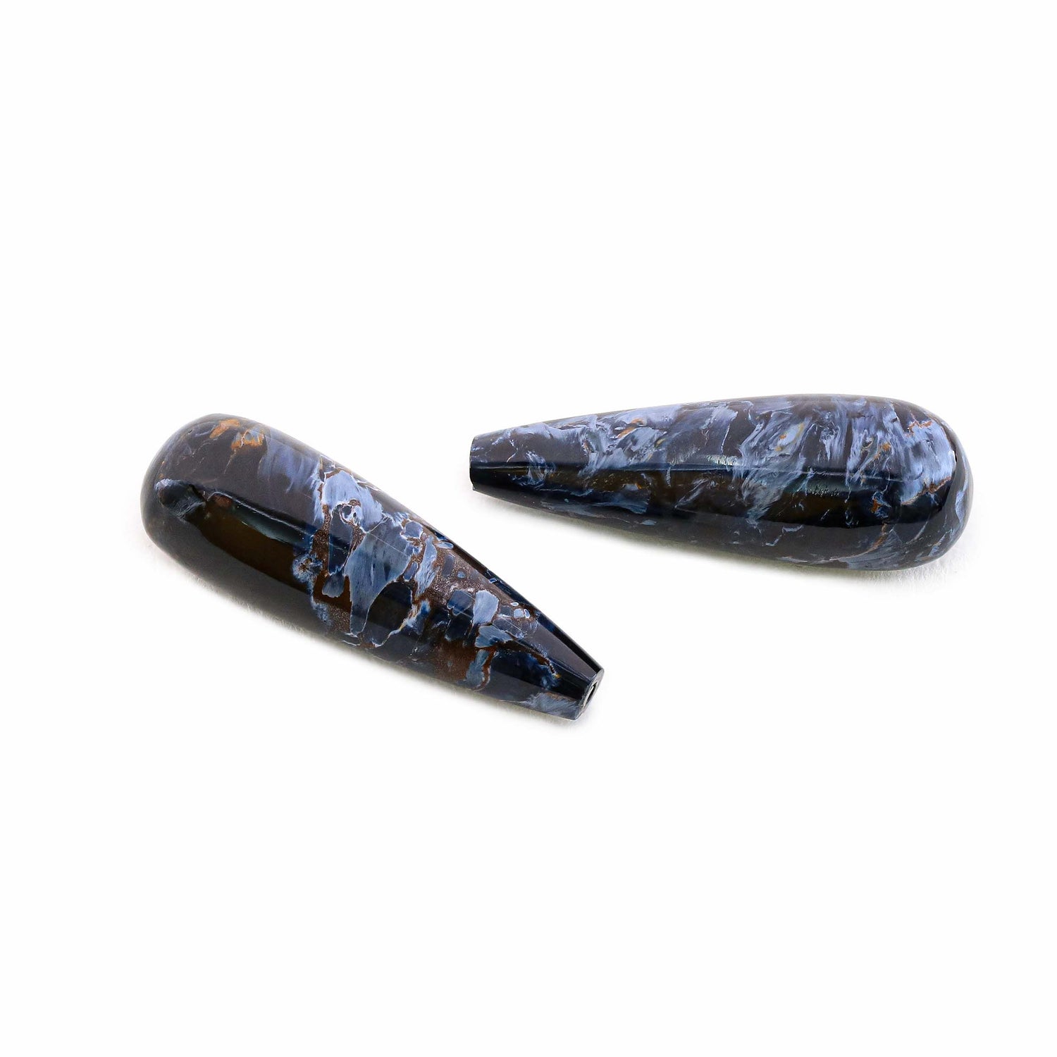 Pietersite 30x10mm Smooth Long Drops Briolette Pair