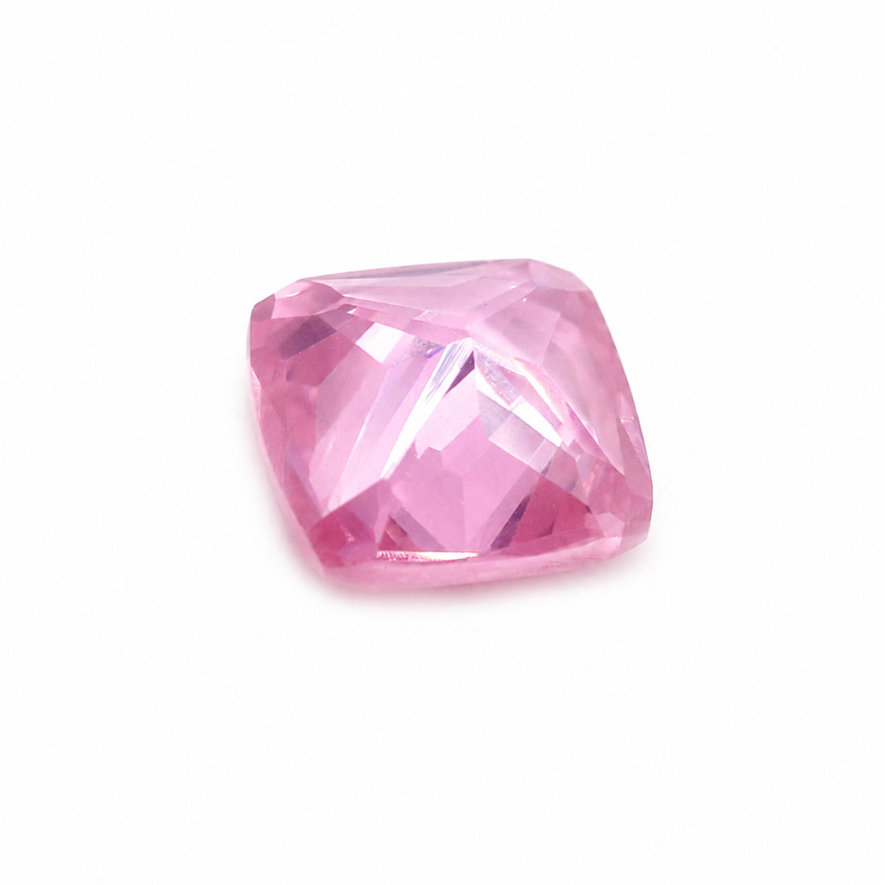 Cubic Zirconia (Pink Color) Cushion Faceted