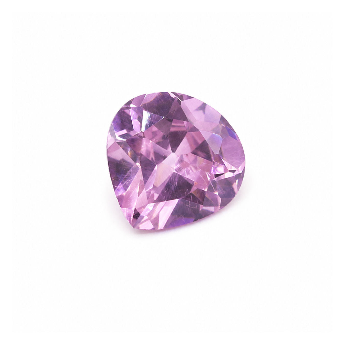 Cubic Zirconia (Pink Color) Heart Shape Faceted
