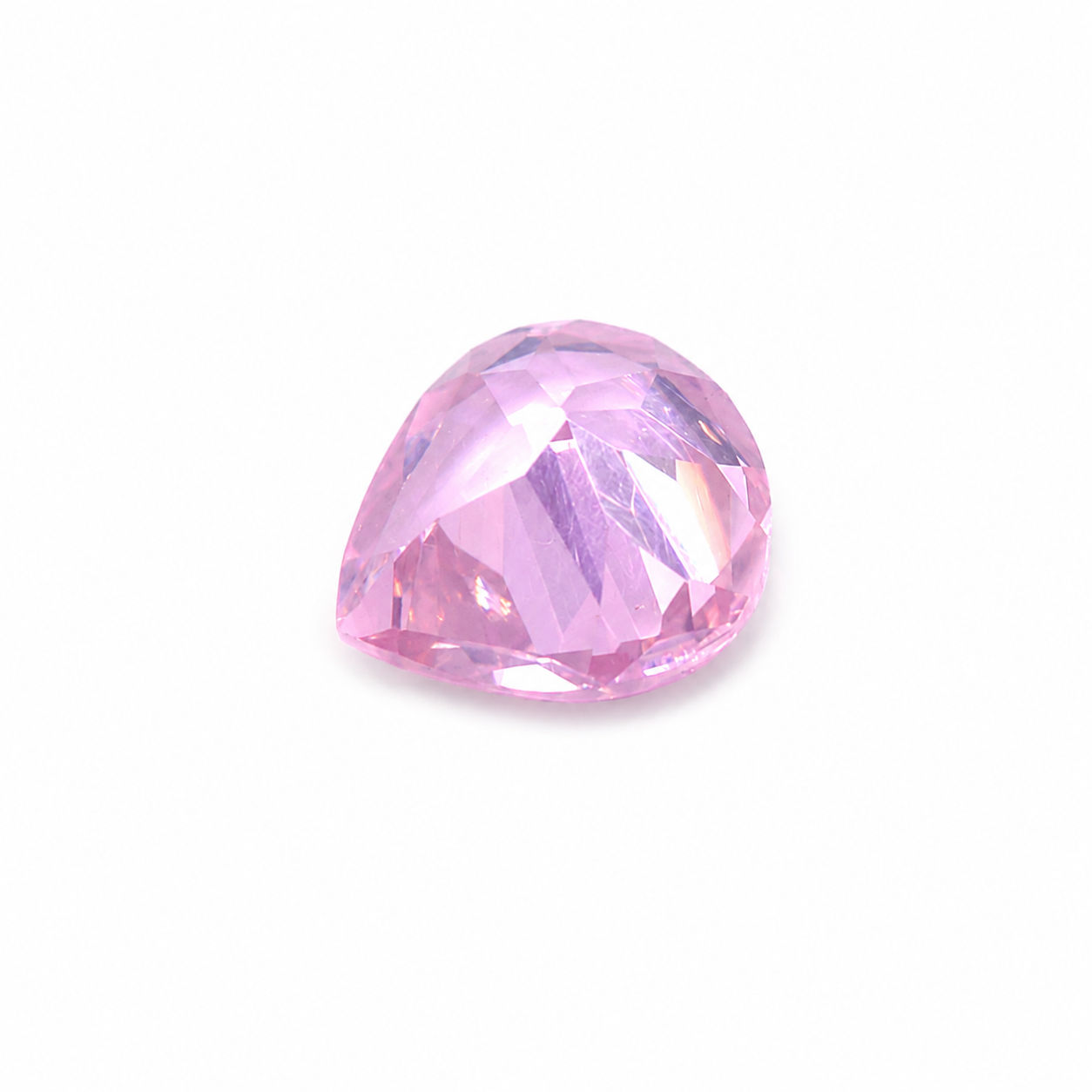 Cubic Zirconia (Pink Color) Heart Shape Faceted