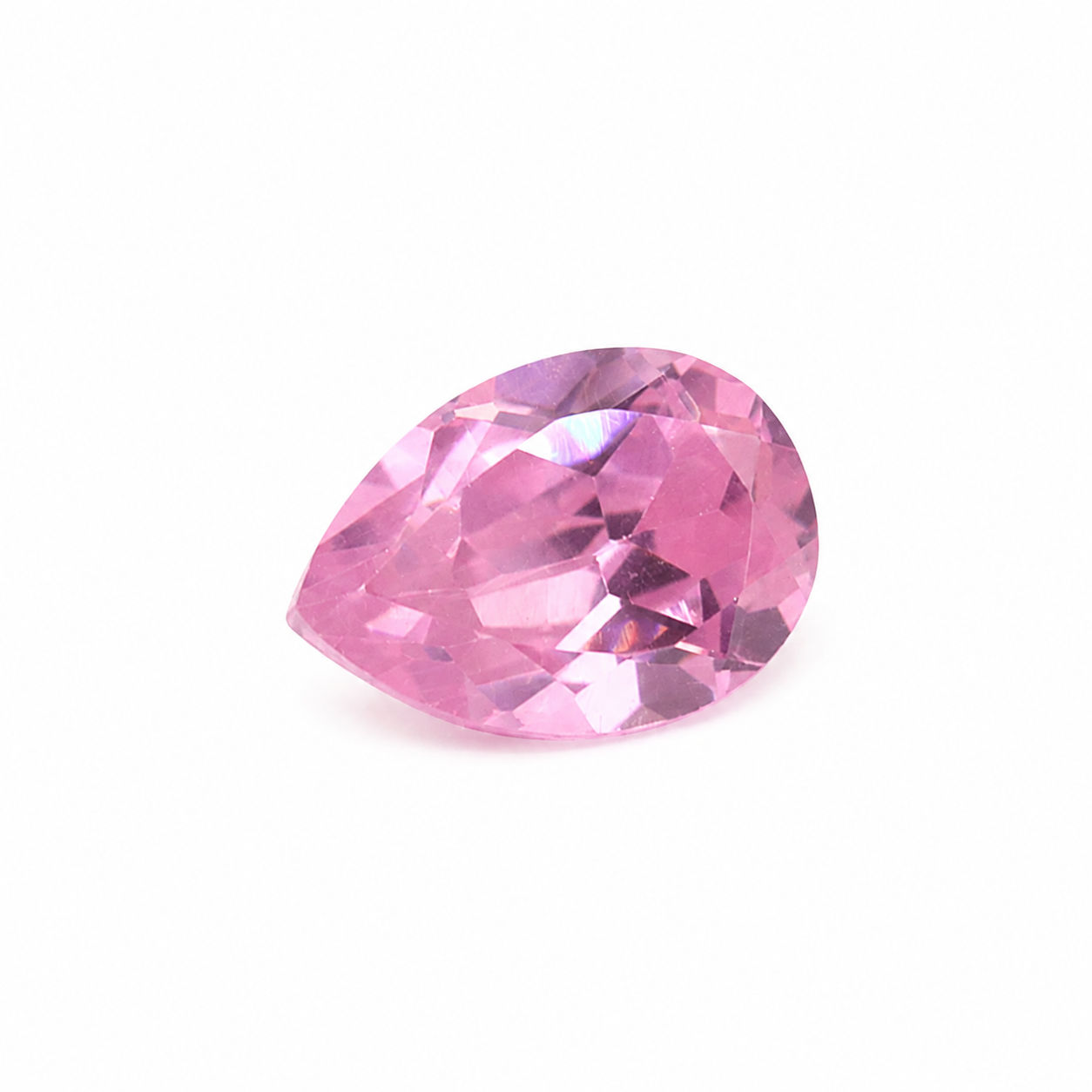 Cubic Zirconia (Pink Color) Pear Faceted
