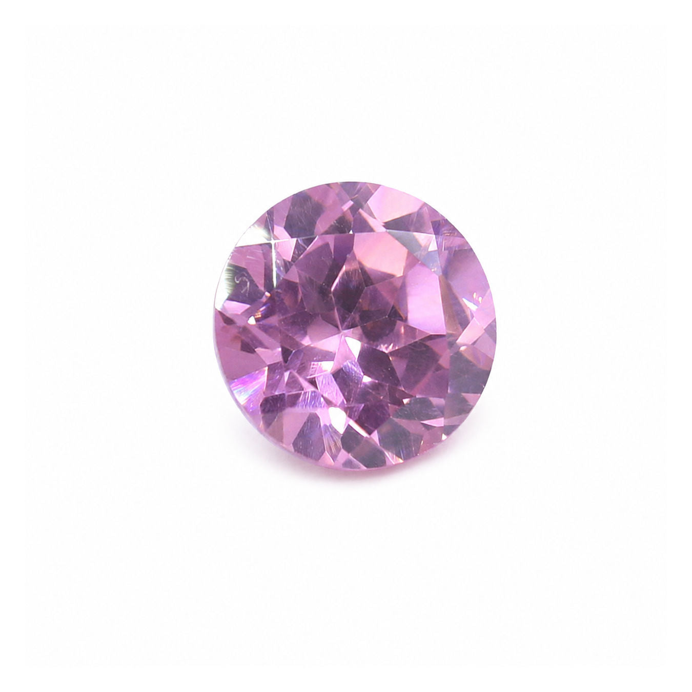Cubic Zirconia (Pink Color) Round Faceted