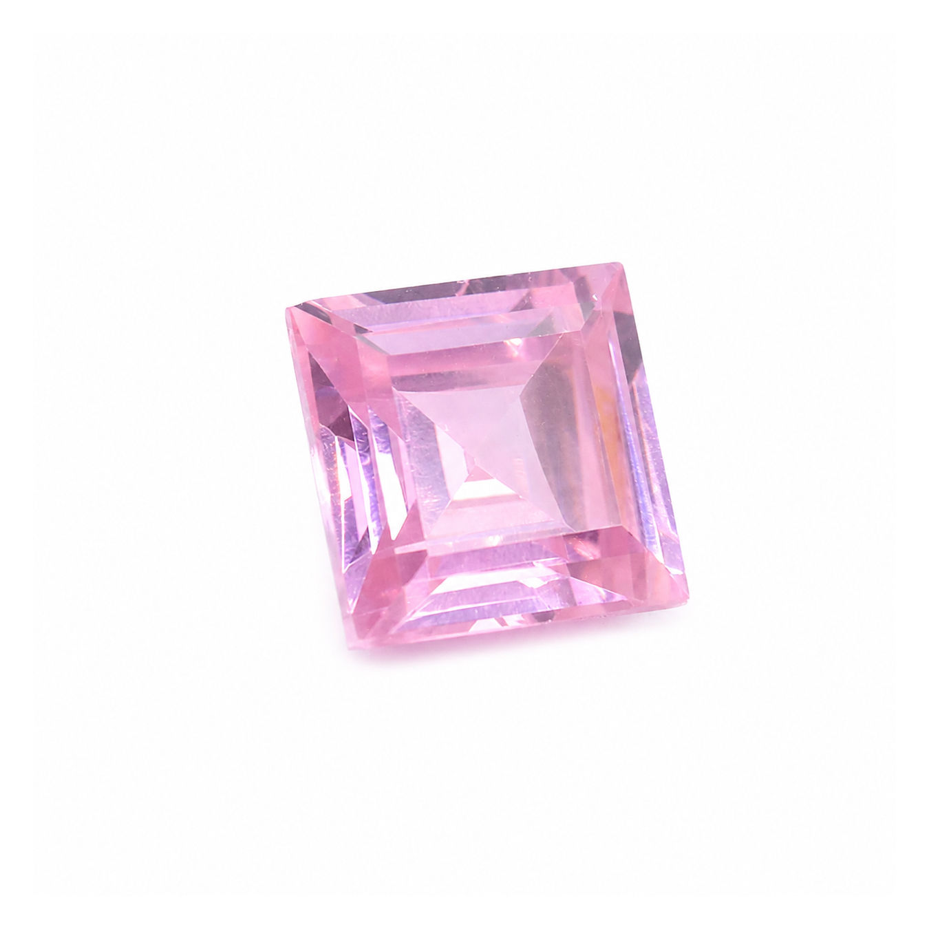 Cubic Zirconia (Pink Color) Square Faceted