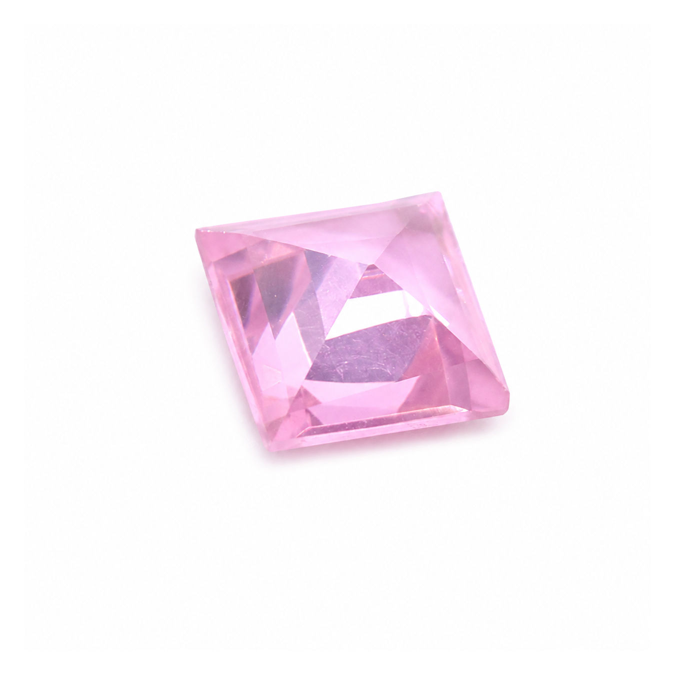 Cubic Zirconia (Pink Color) Square Faceted