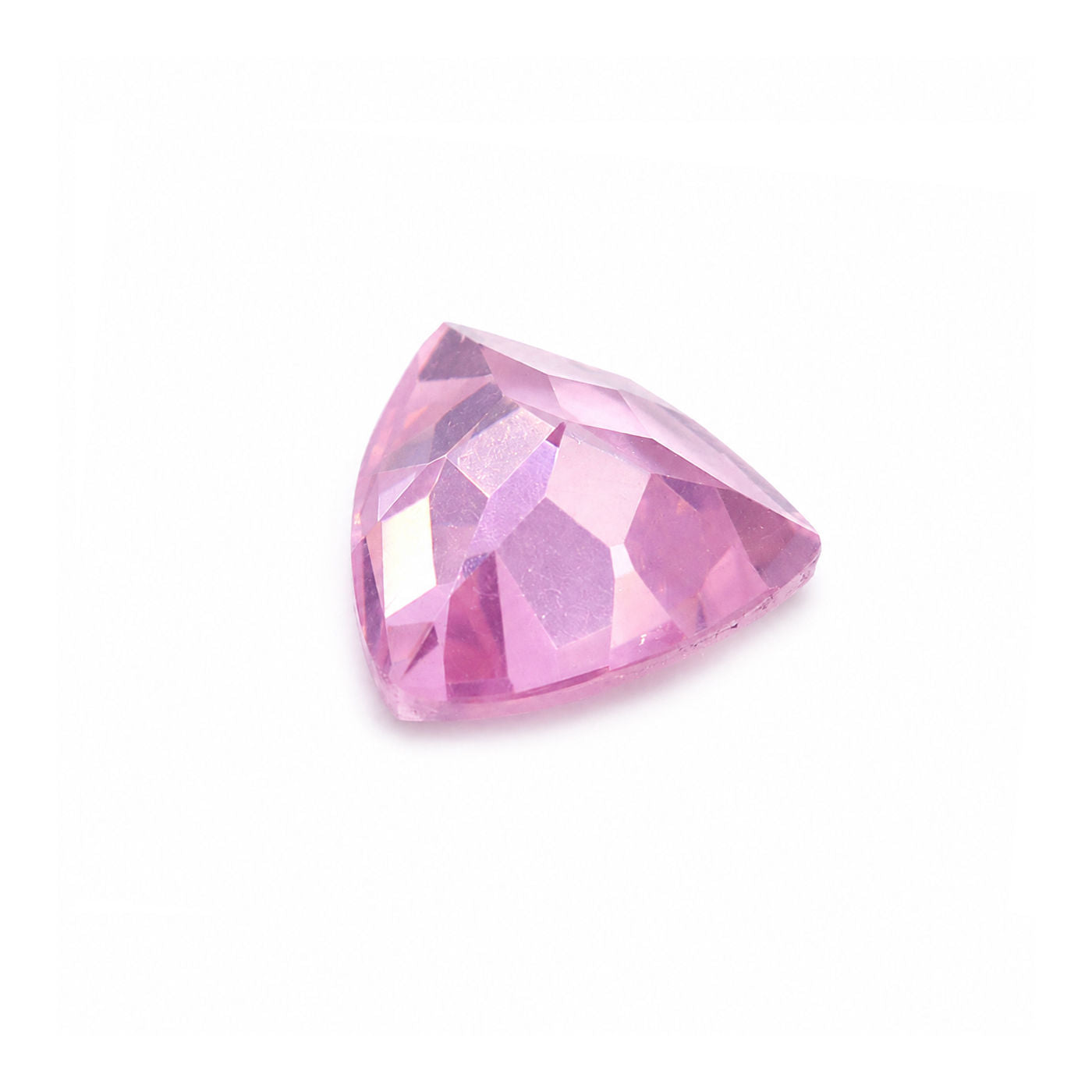 Cubic Zirconia (Pink Color) Trillion Faceted