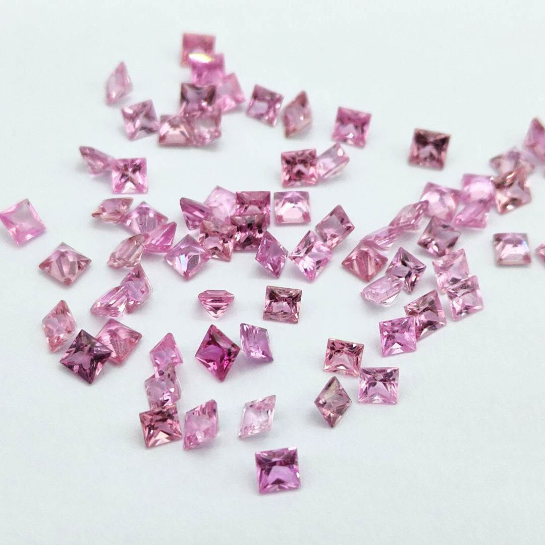 Natural Pink Sapphire (Ceylon) (Heated) 2.50mm Square Faceted