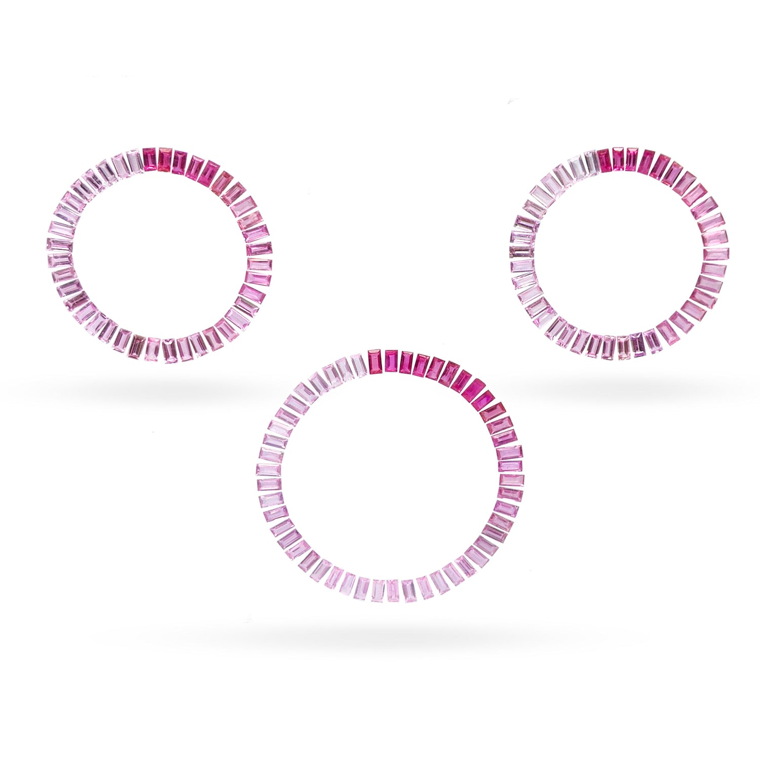 Natural Pink Sapphire (Madagascar) (Heated) 4x2mm Baguette Faceted Set