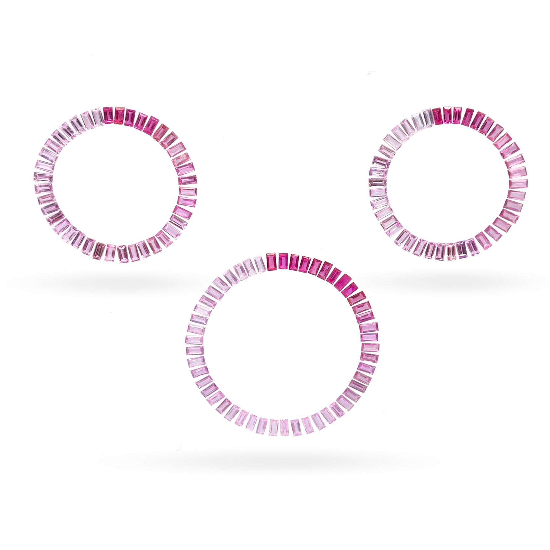 Natural Pink Sapphire (Madagascar) (Heated) 4x2mm Baguette Faceted Set