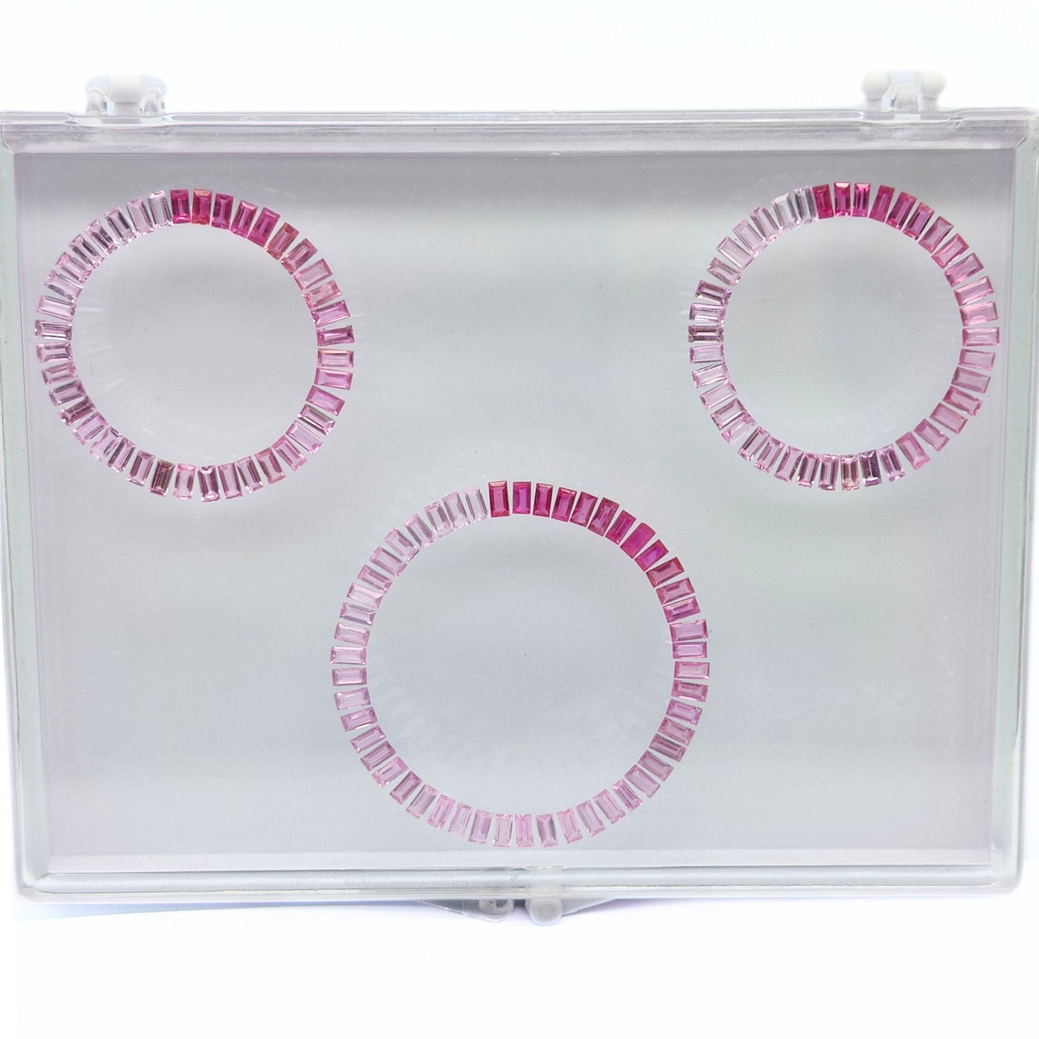Natural Pink Sapphire (Madagascar) (Heated) 4x2mm Baguette Faceted Set