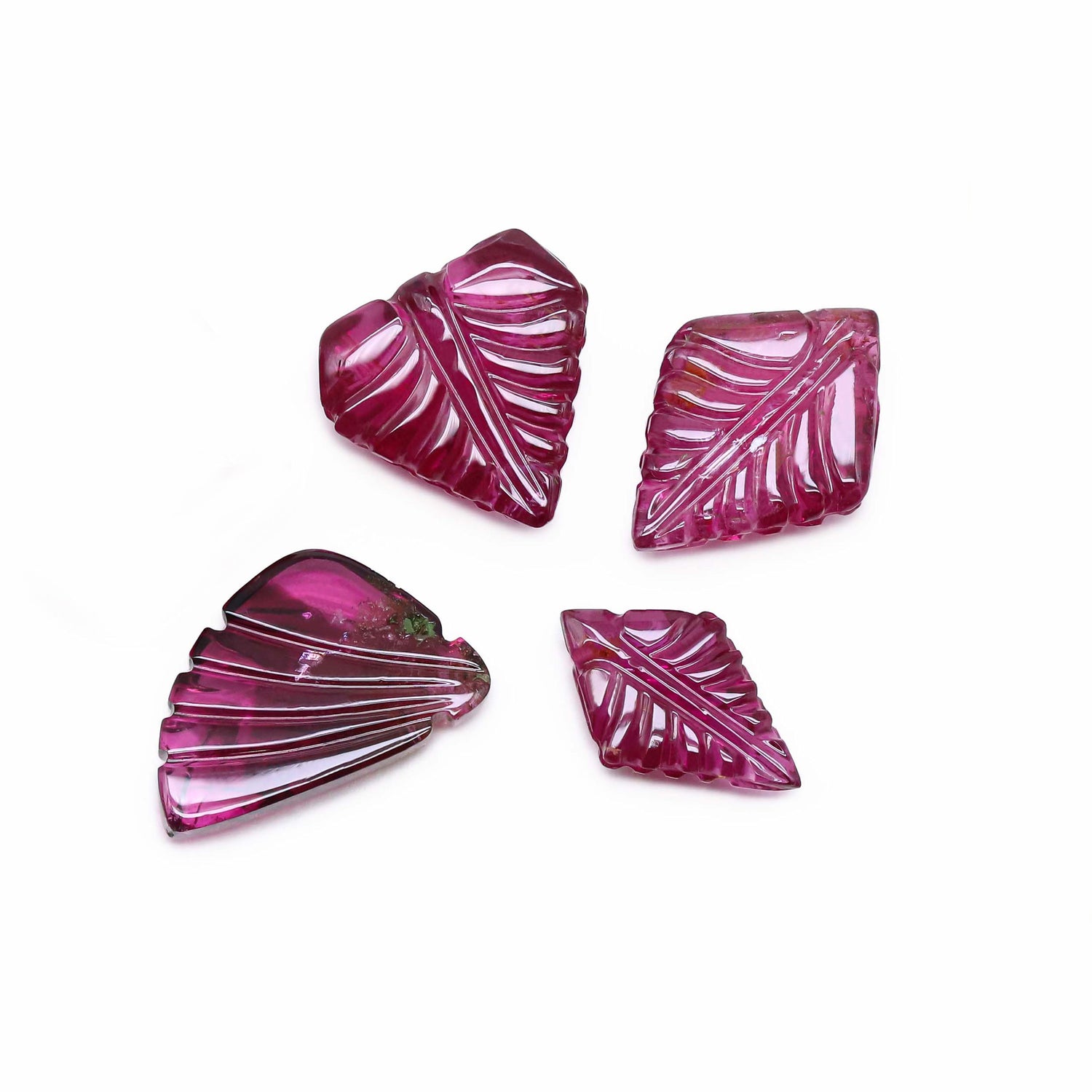 Pink Tourmaline 11.50x7.50mm To 14x9mm Carved Fancy Shape Cabochon