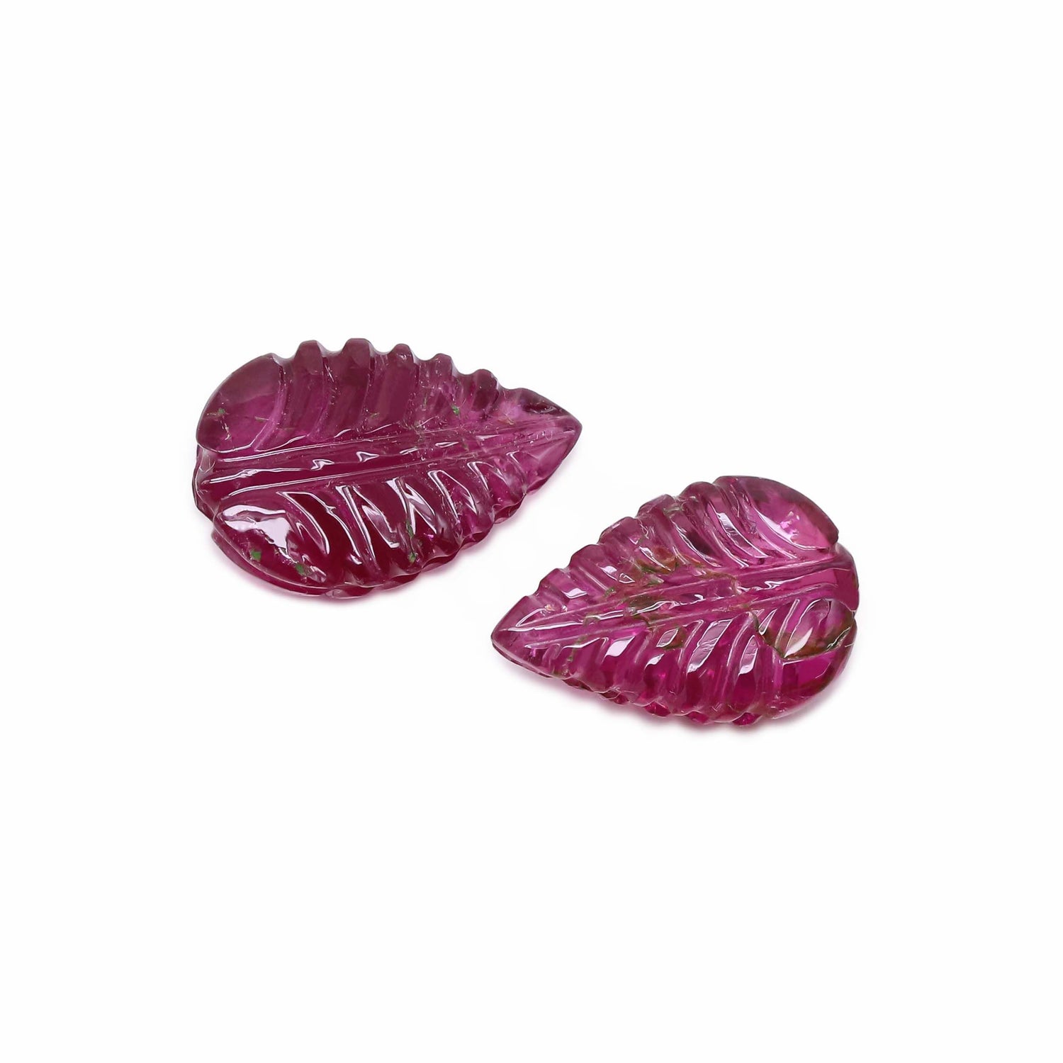 Pink Tourmaline 14x9mm and 15x10mm Carved Pear Cabochon
