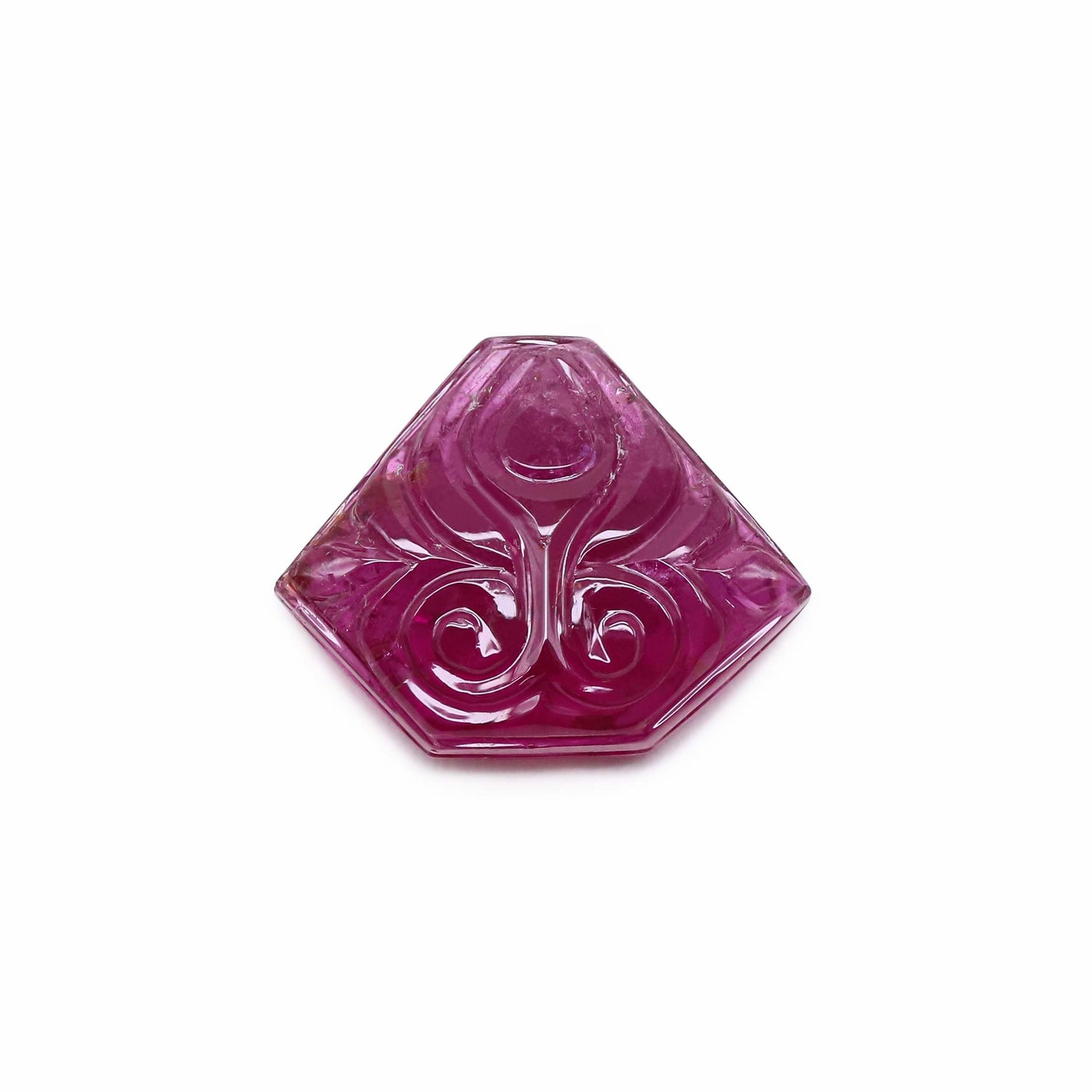 Pink Tourmaline 19x15mm Carved Hexagon Briolette