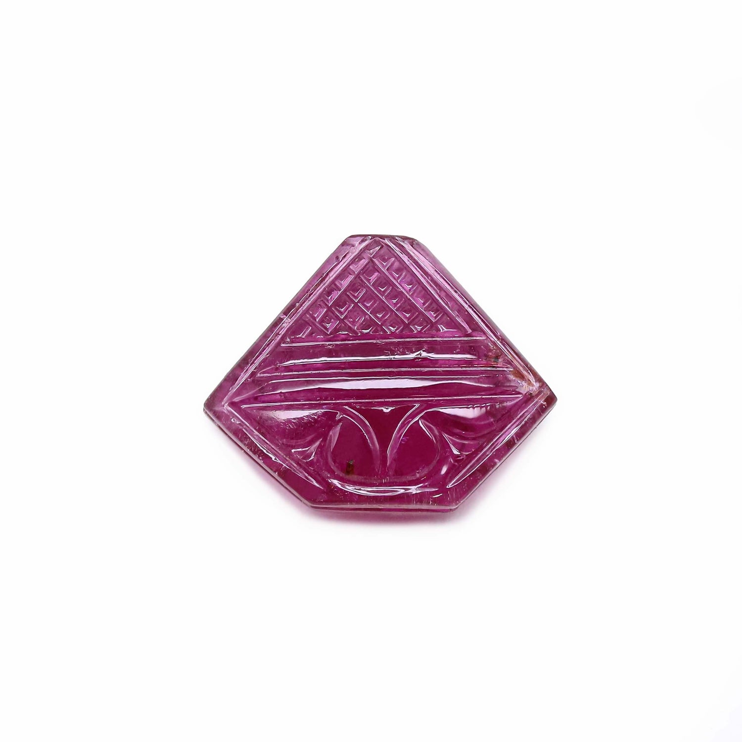 Pink Tourmaline 19x15mm Carved Hexagon Briolette