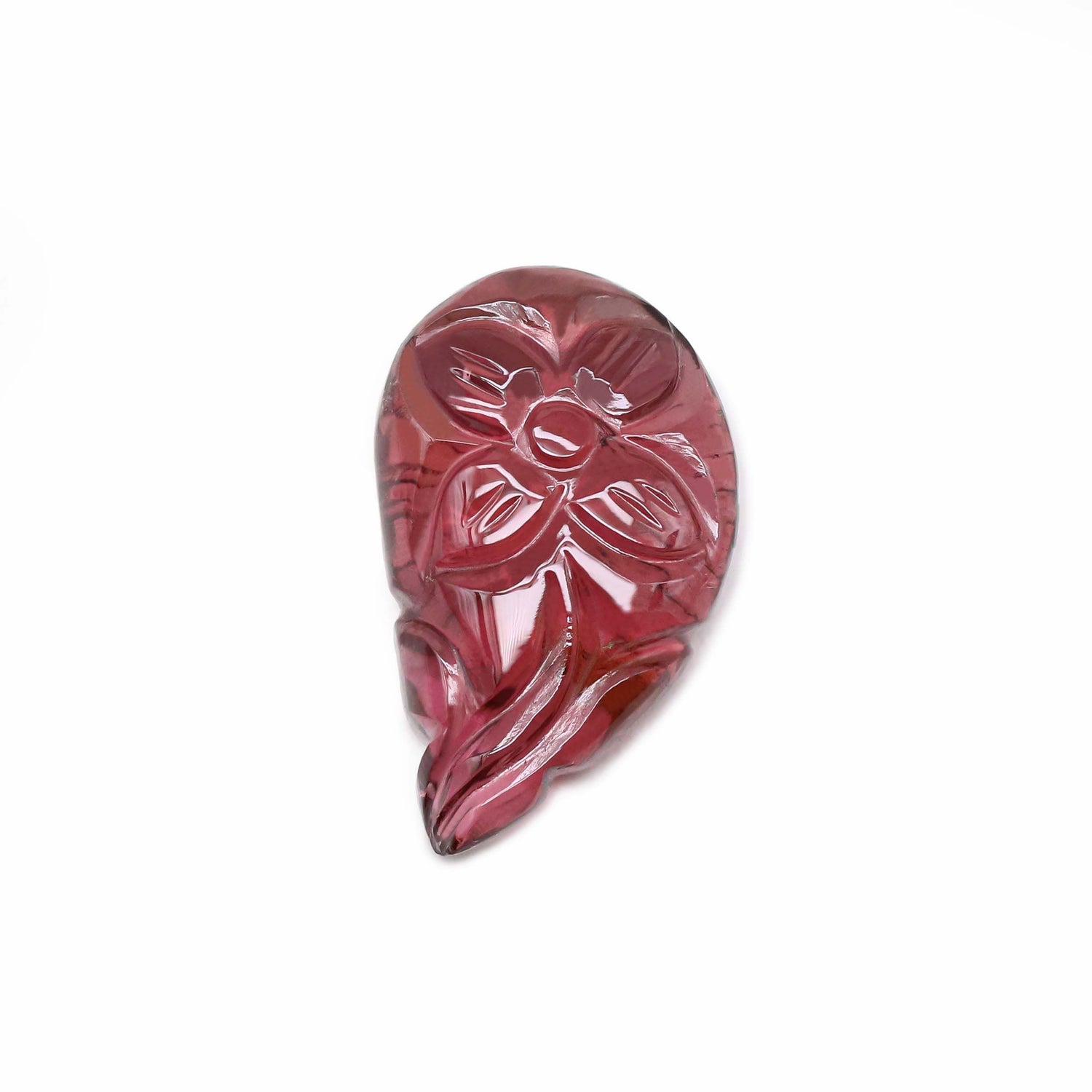Pink Tourmaline 21x12.50mm Carved Mango Shape Cabochon
