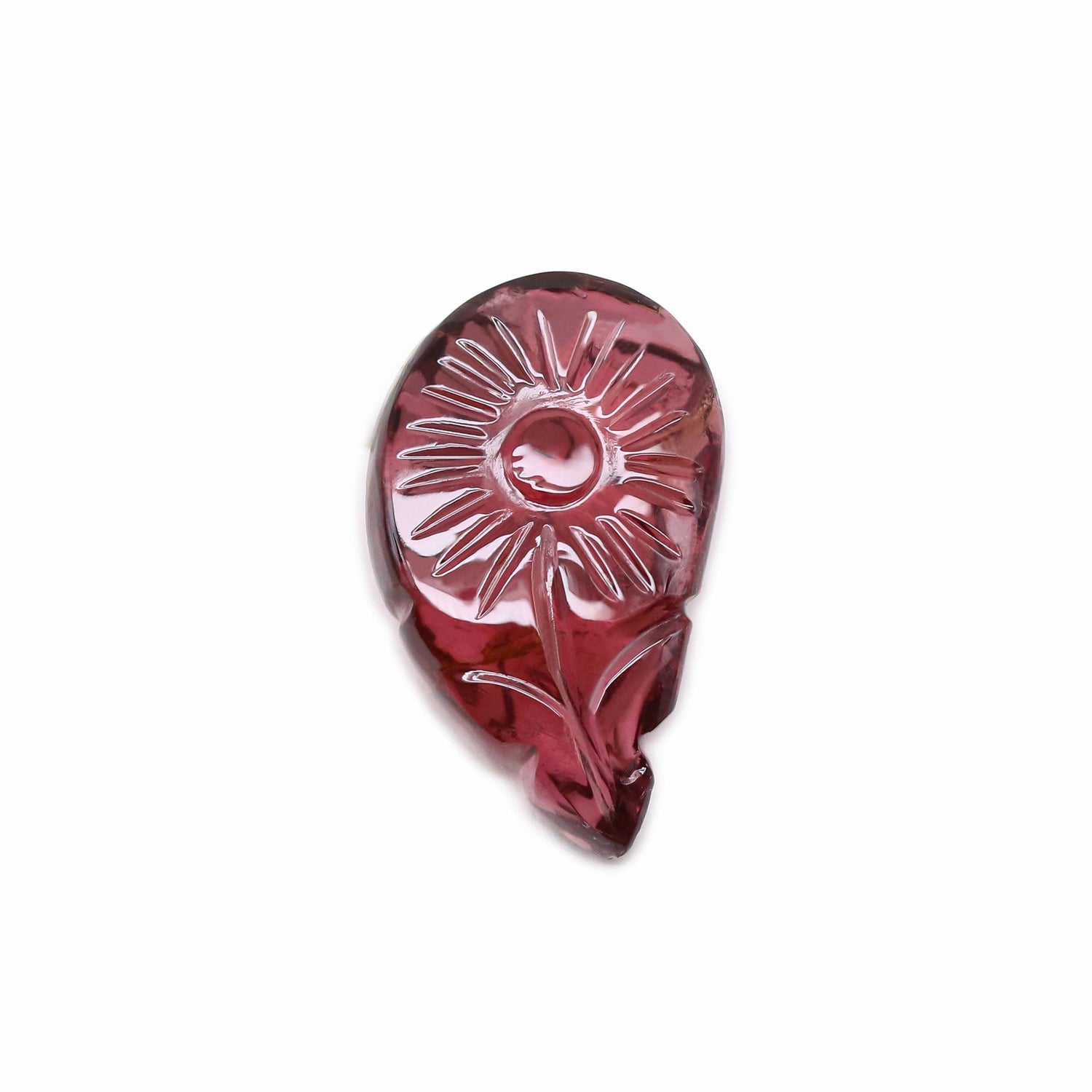 Pink Tourmaline 21x12.50mm Carved Mango Shape Cabochon