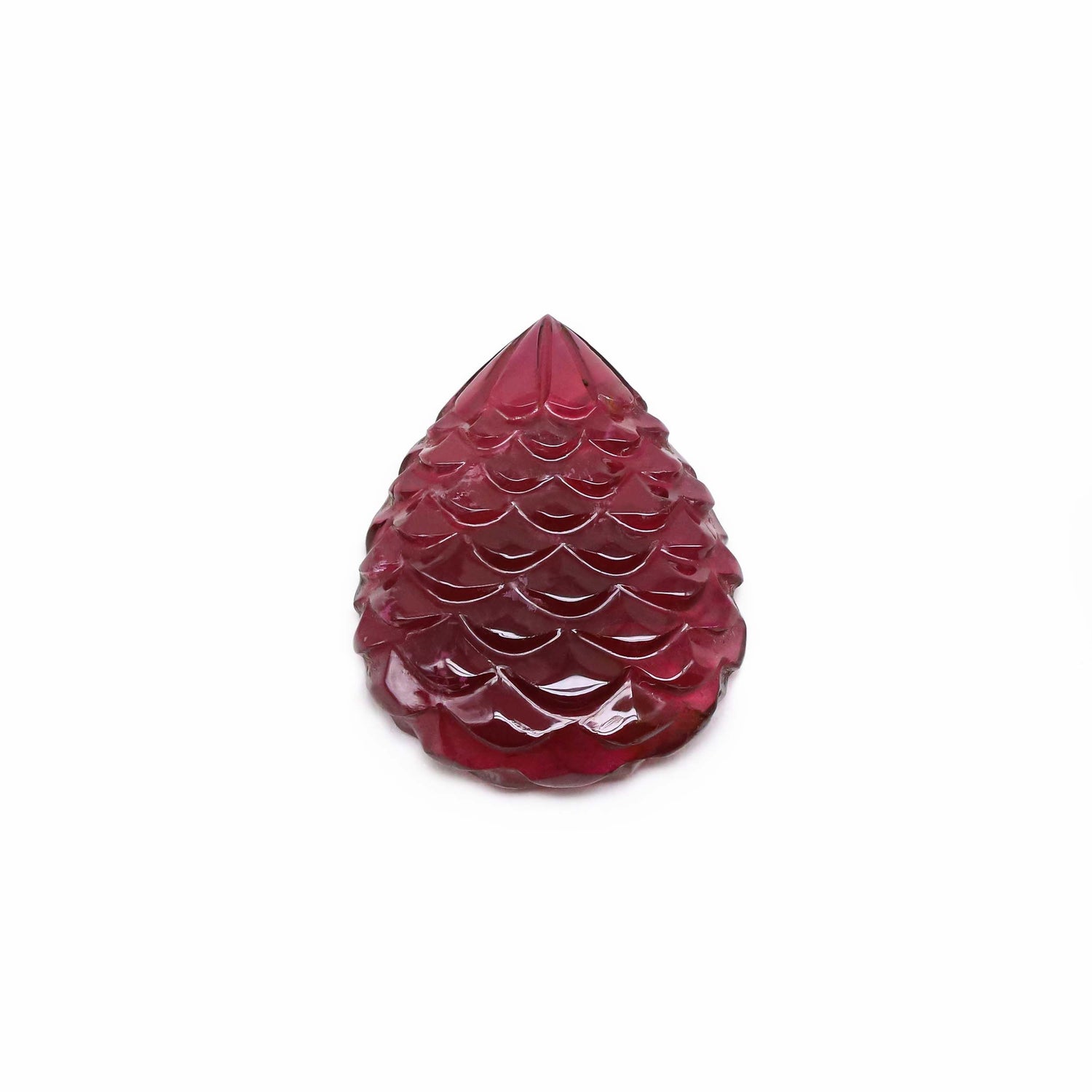 Pink Tourmaline 21x16.50mm Carved Pear Cabochon